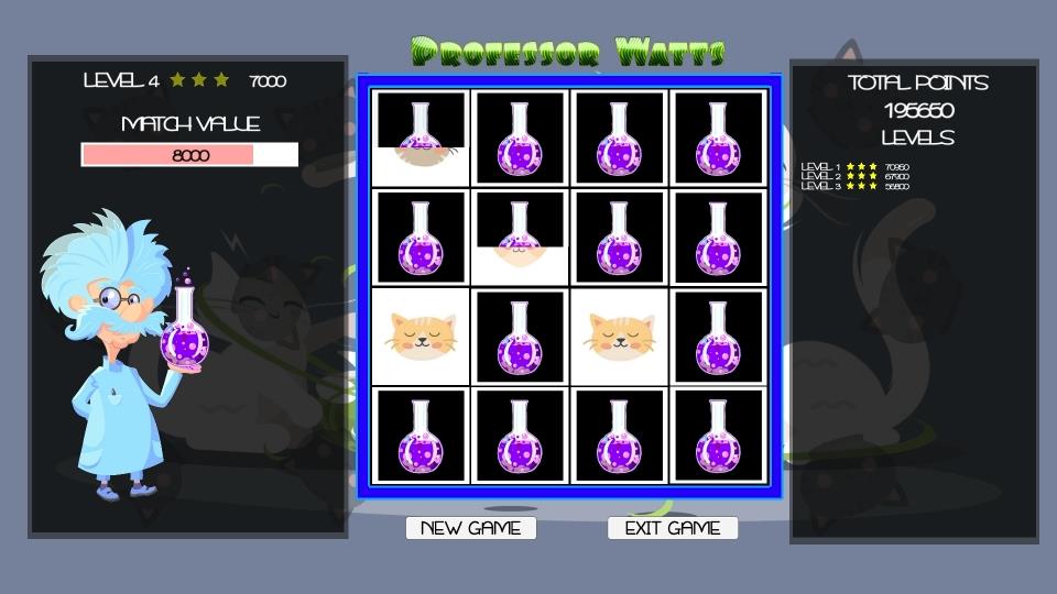 Professor Watts Memory Match: Cats