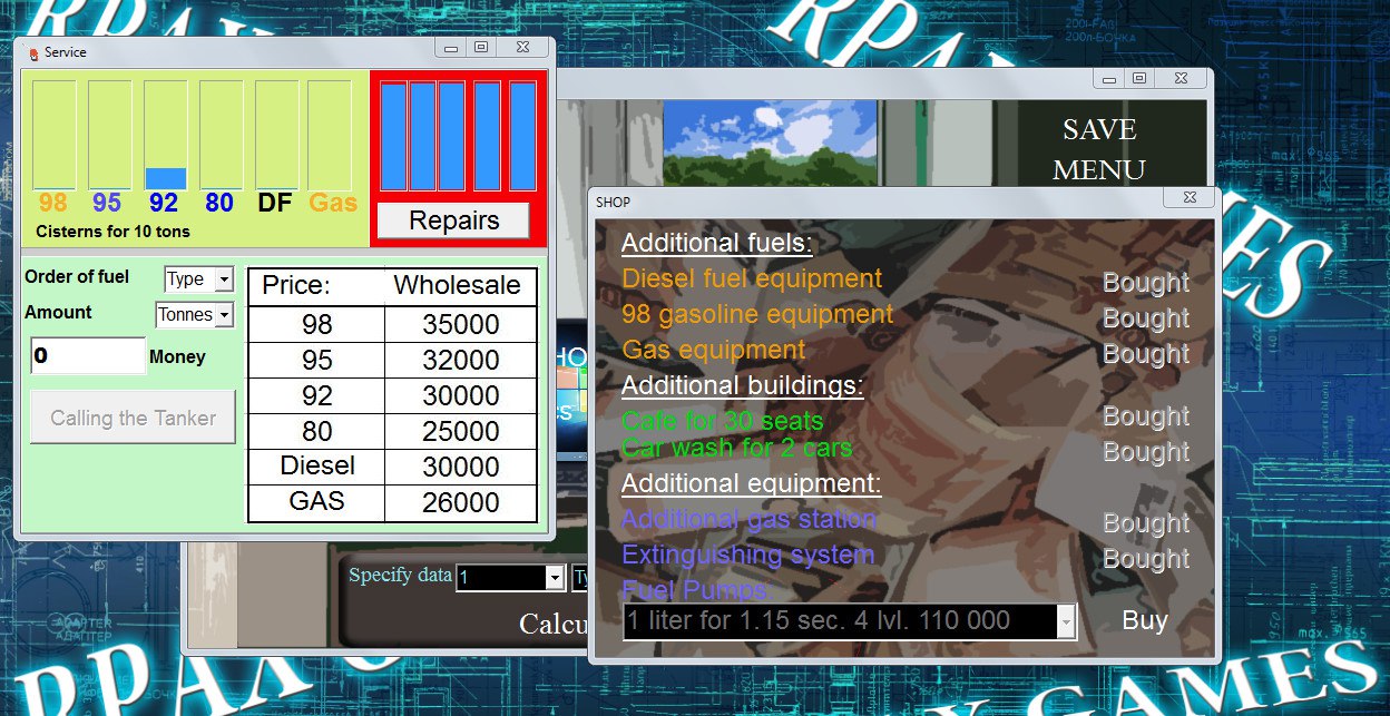 Simulator gas station