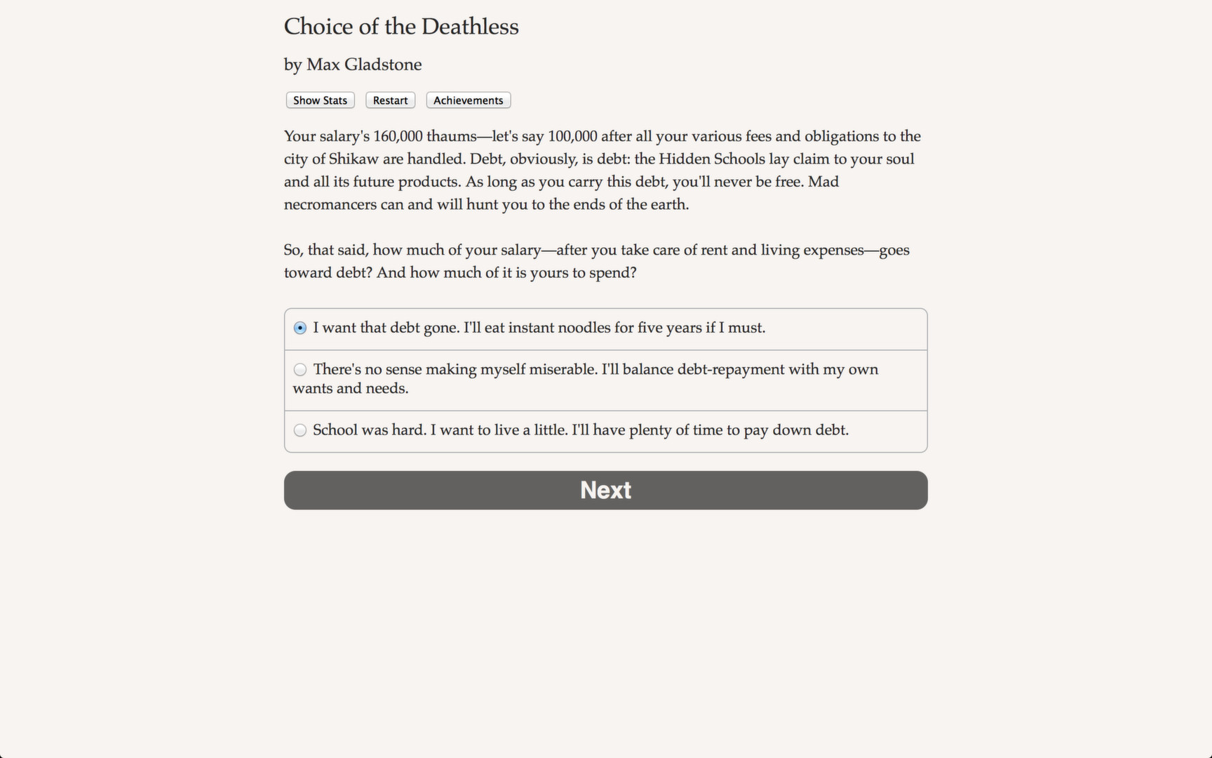 Choice of the Deathless