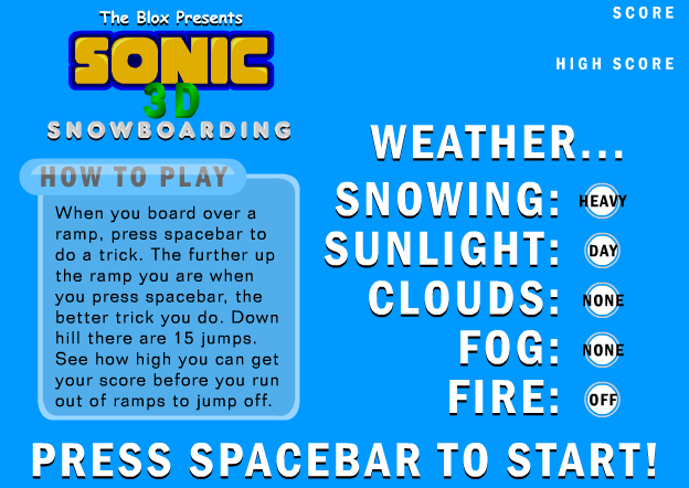 Sonic 3D Snowboarding