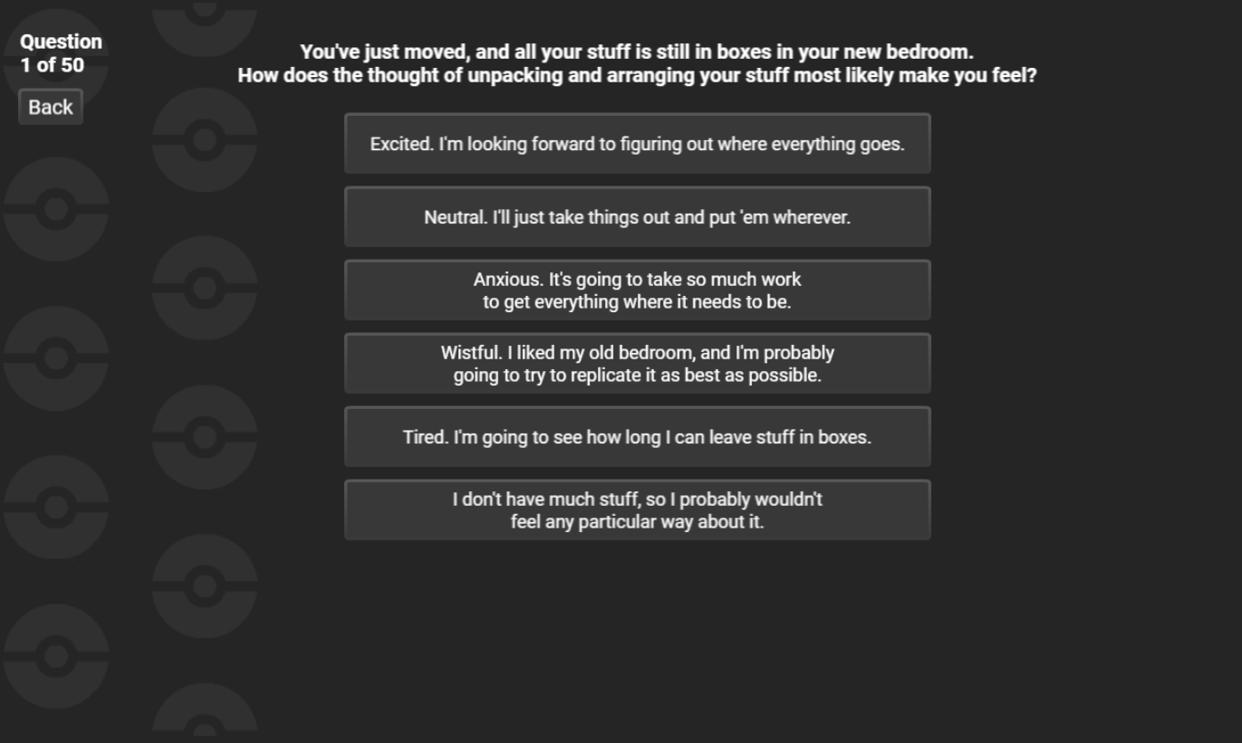 Pokedex-Accurate Dual-Type Pokemon Personality Test