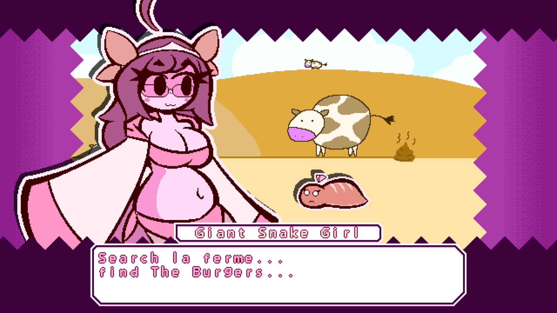 Giant Snake Girl Wants the Burger!