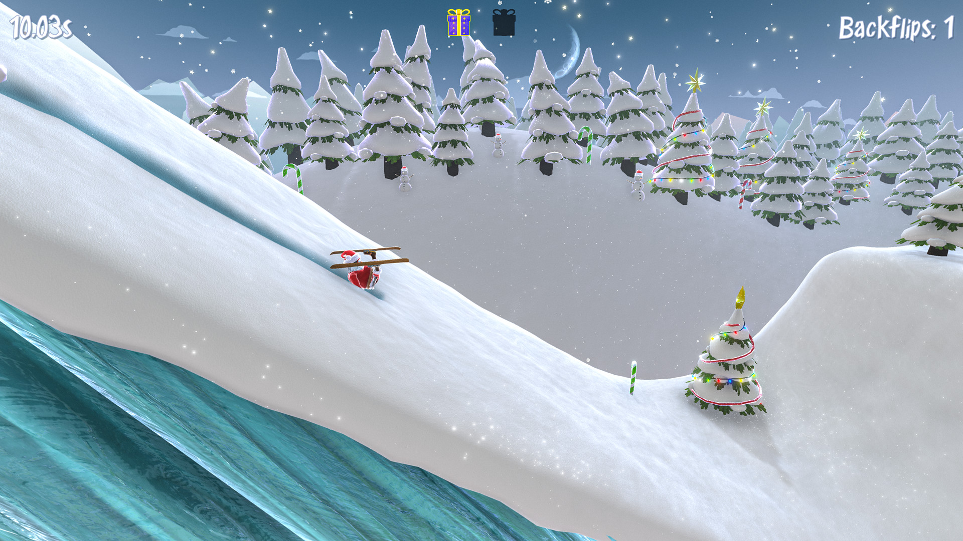 Santa’s Slippery Slope Ski Stunts