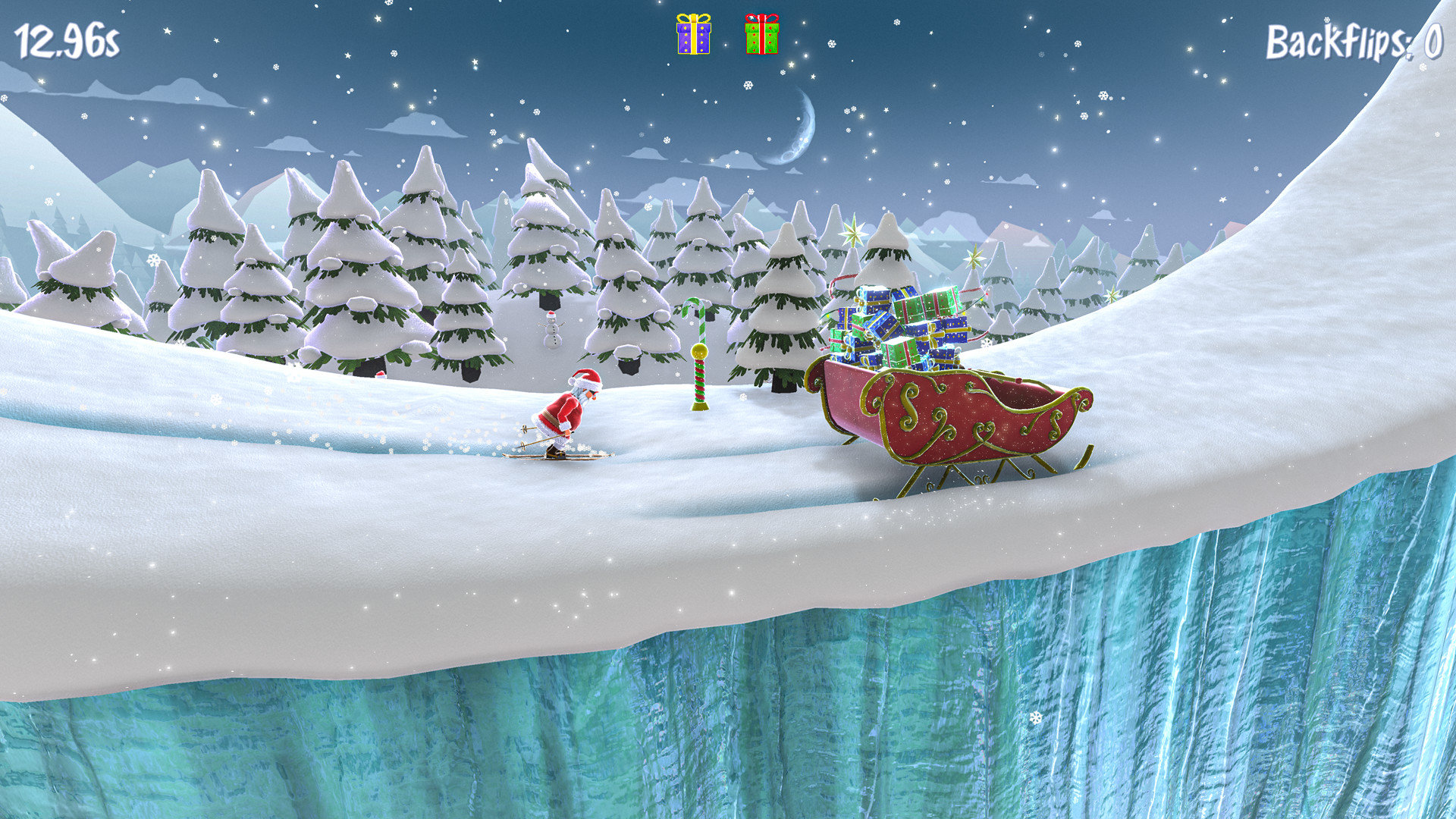 Santa’s Slippery Slope Ski Stunts
