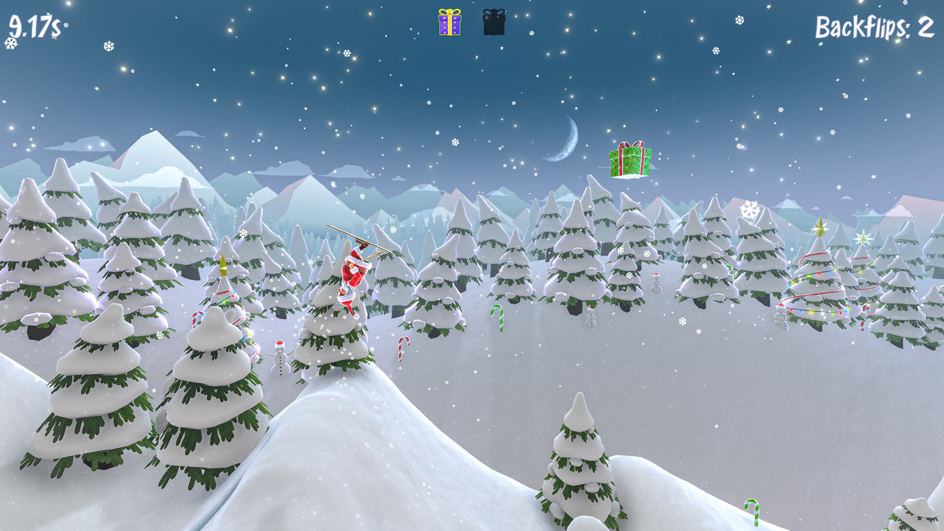 Santa’s Slippery Slope Ski Stunts