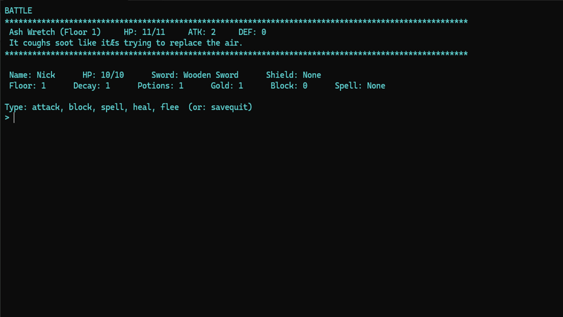 Nick’s Text Adventure