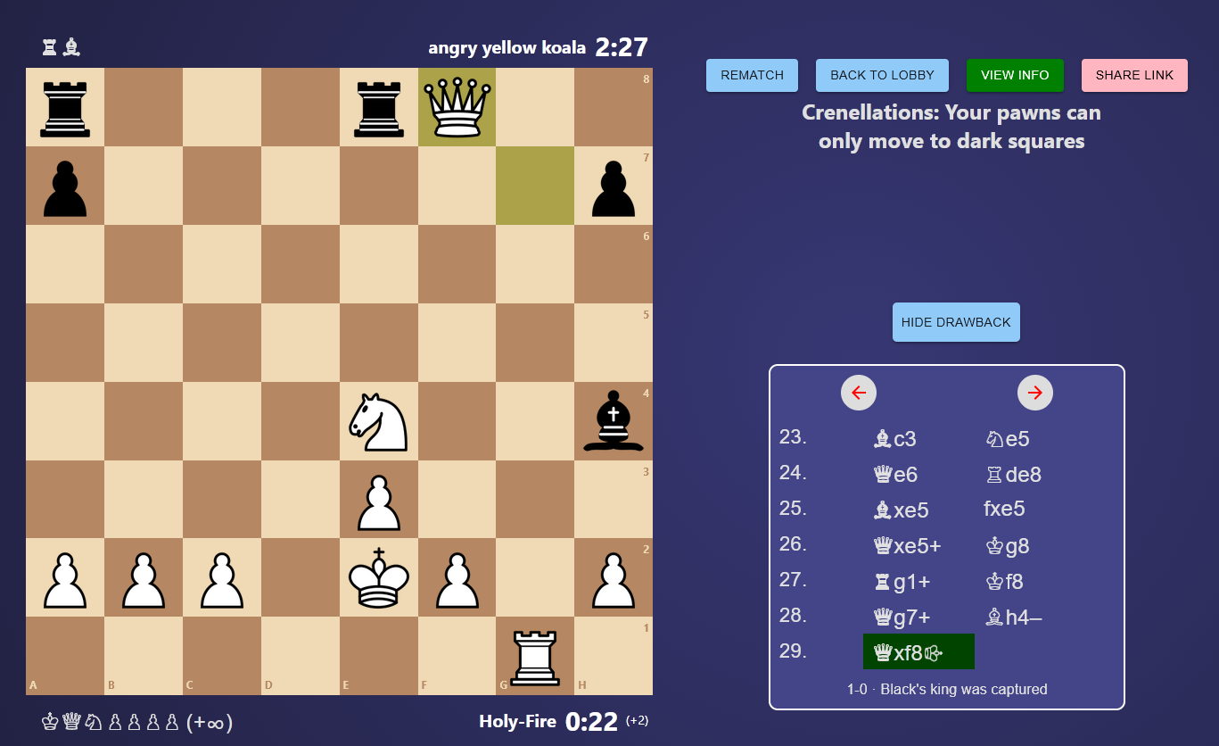 Drawback Chess