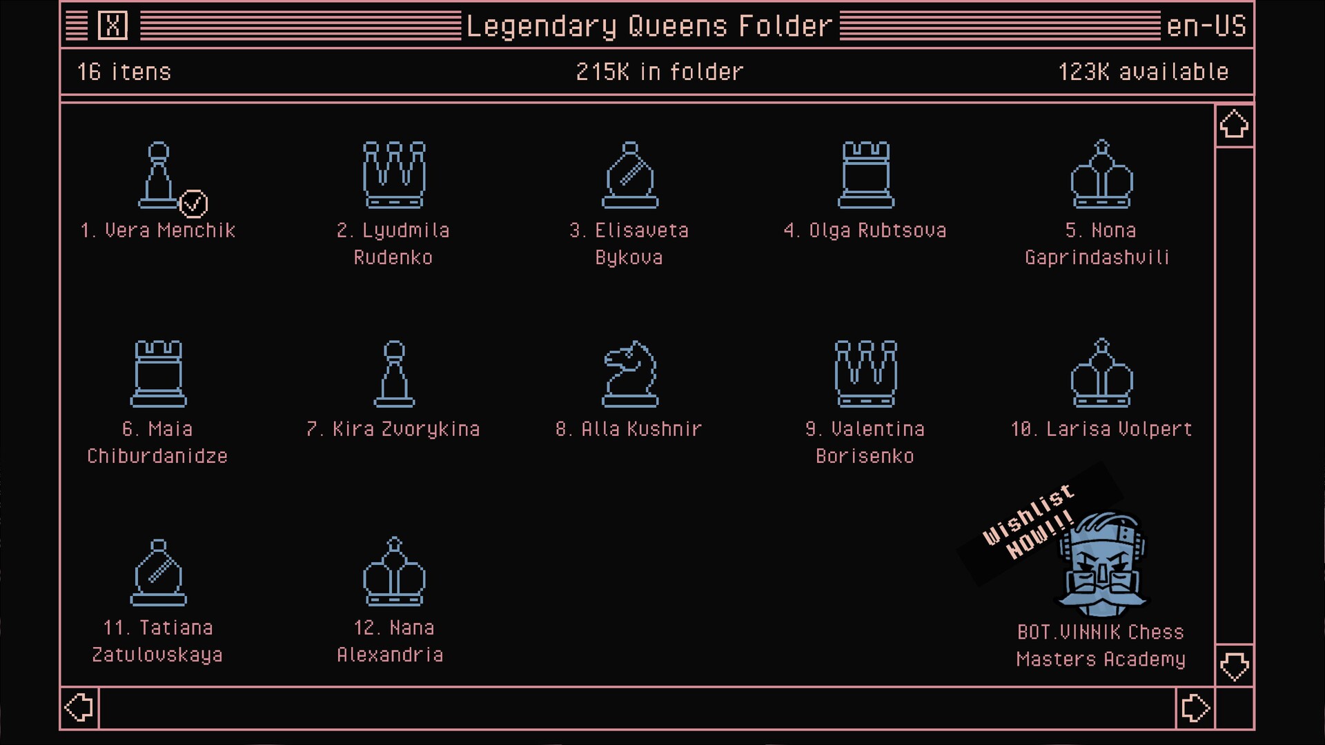 Bot.vinnik Chess: Legendary Queens