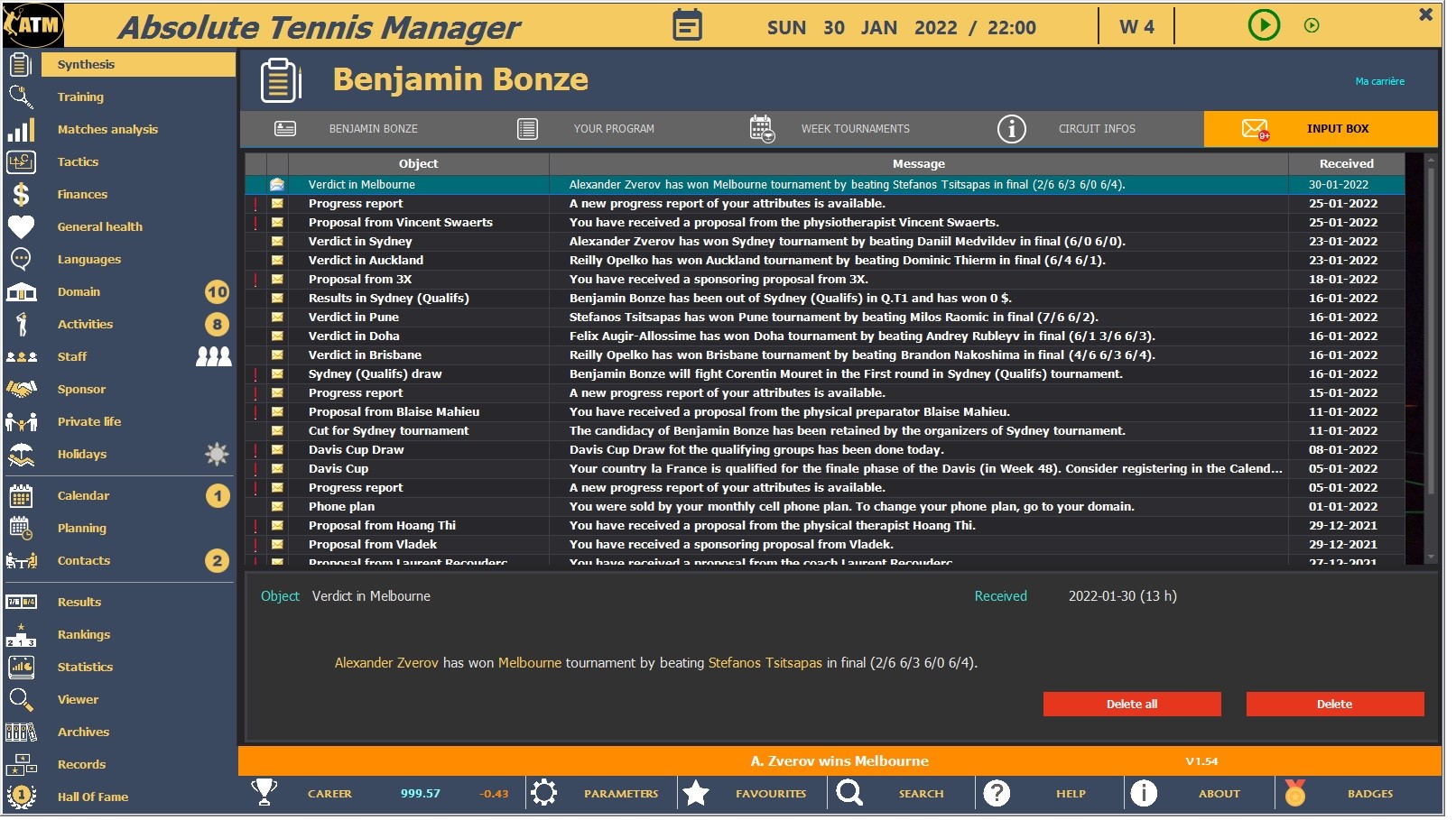 Absolute Tennis Manager