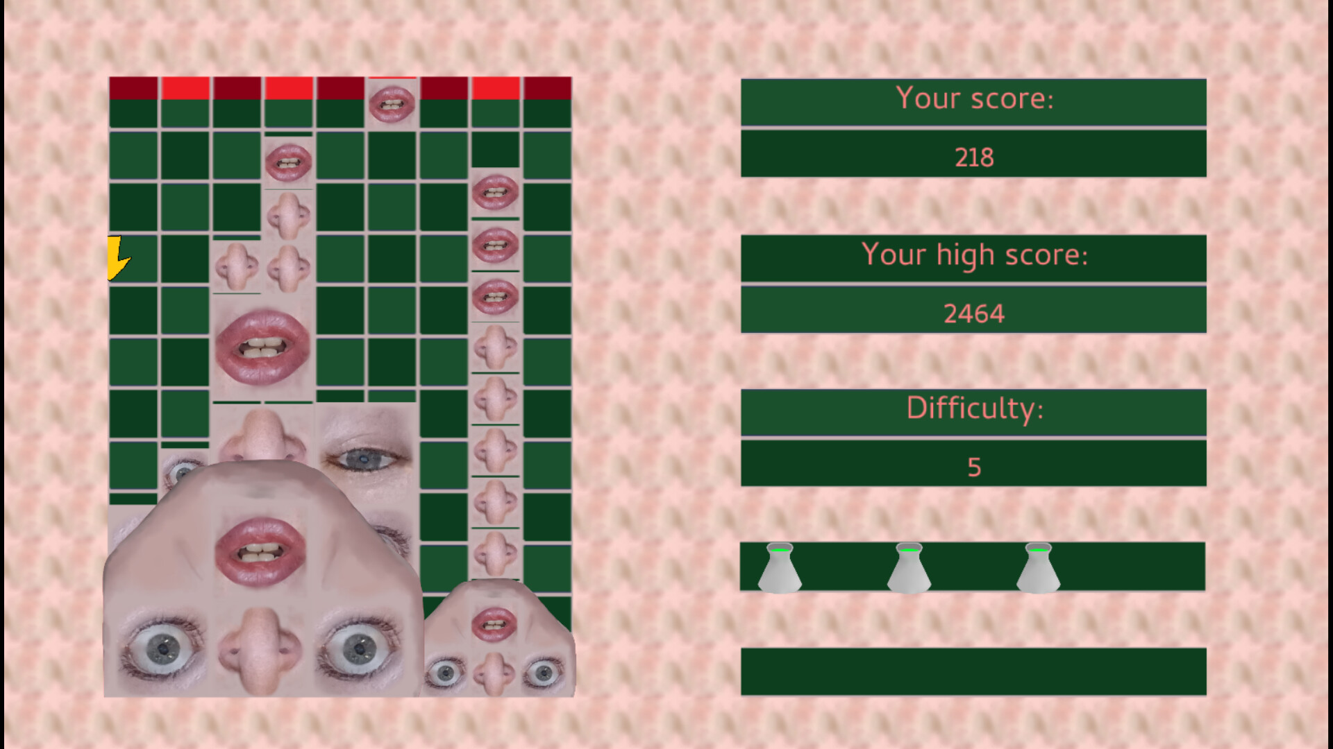 Falling Face Fragments