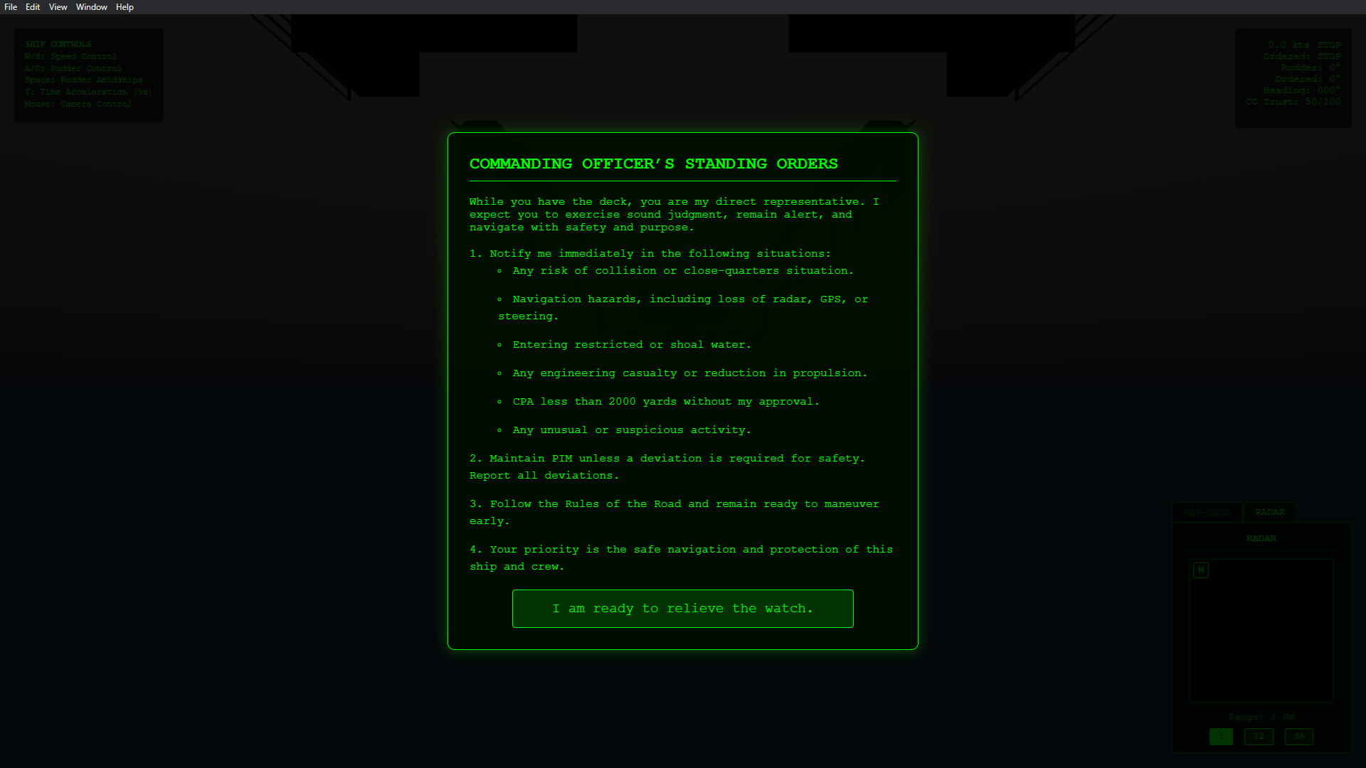 Watchstander: Surface Warfare Officer Training Simulator