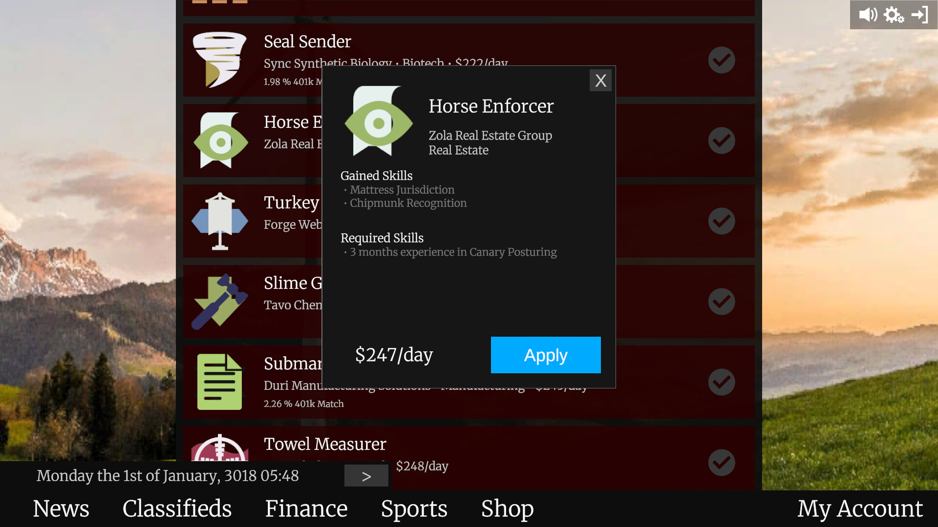 A Game About Having a Job