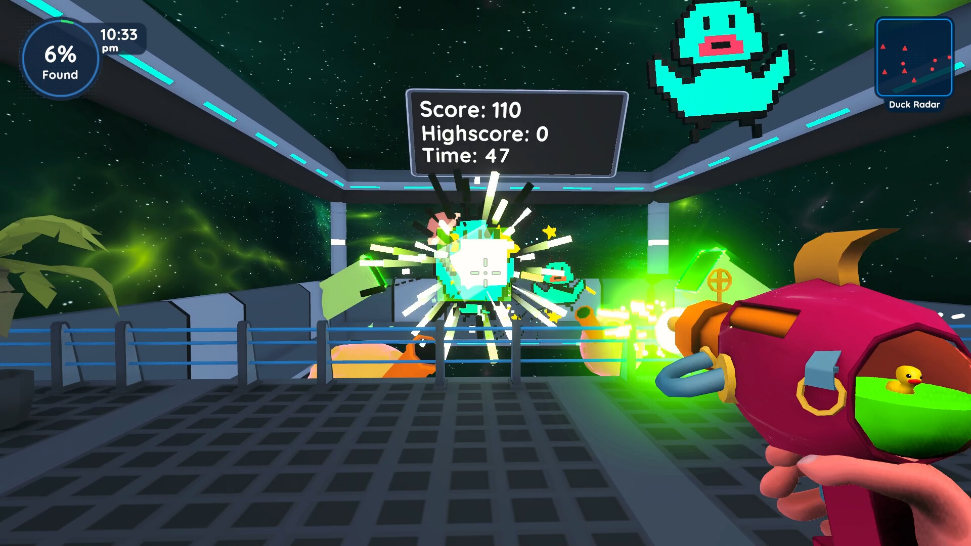 Find 100 Ducks and Blast Them…in Space!!!