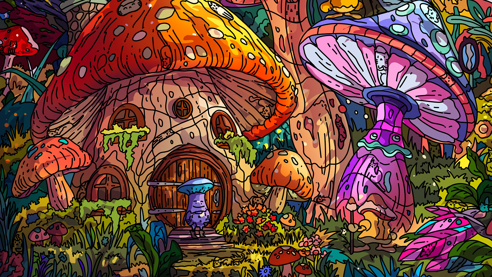 100 Mushroom Cats