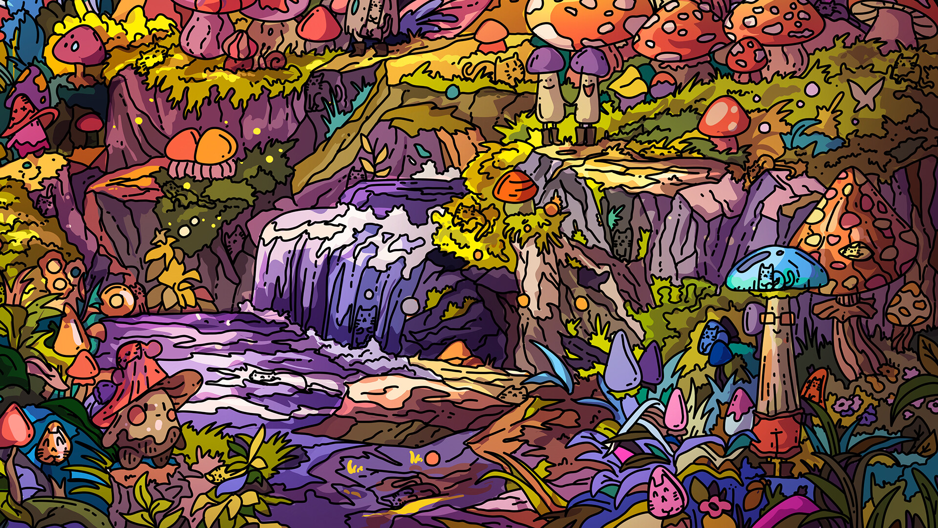 100 Mushroom Cats