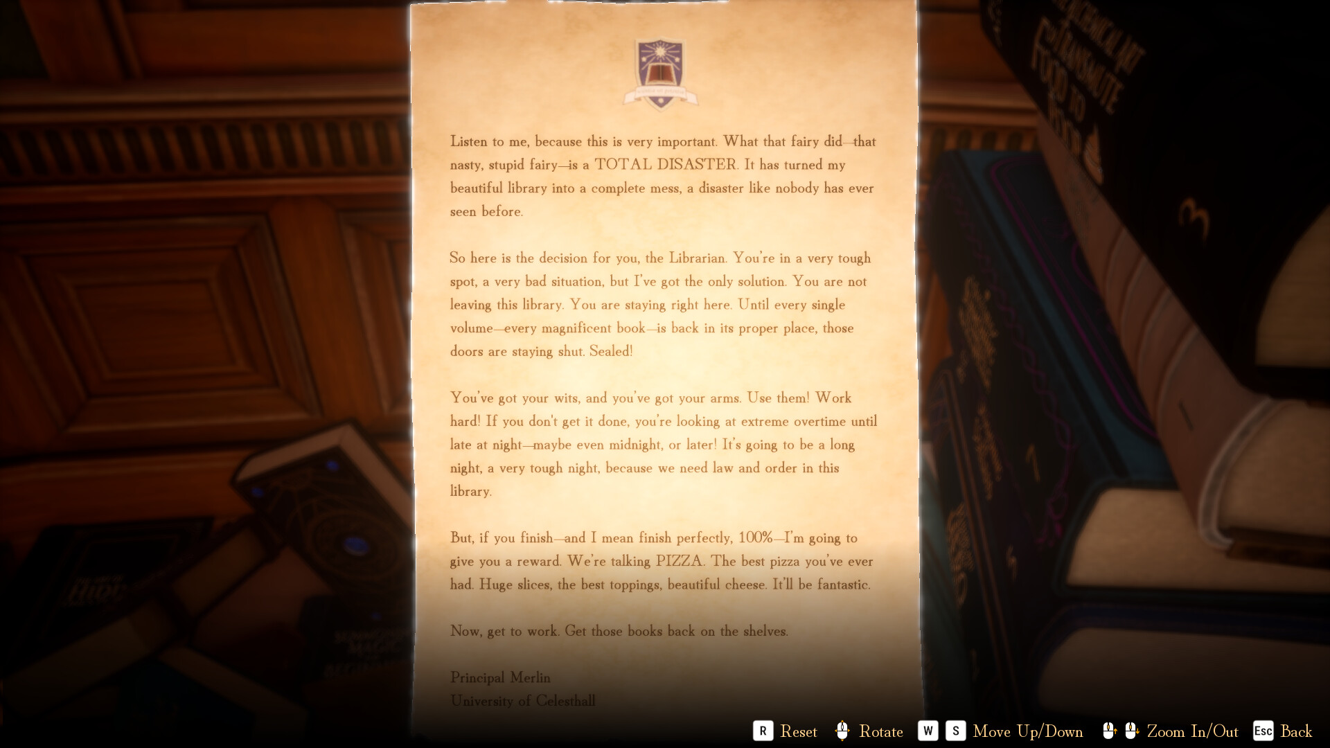 Librarian: Tidy Up the Arcane Library!