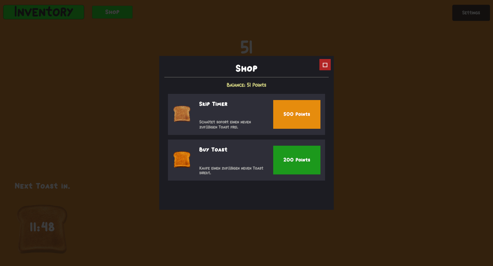 Toast Clicker