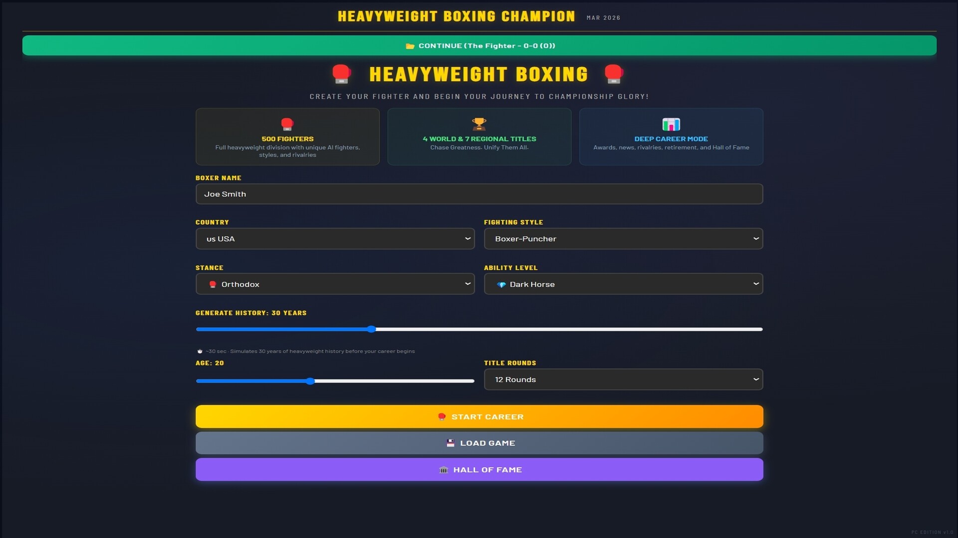 Sim: Heavyweight Boxing Champion