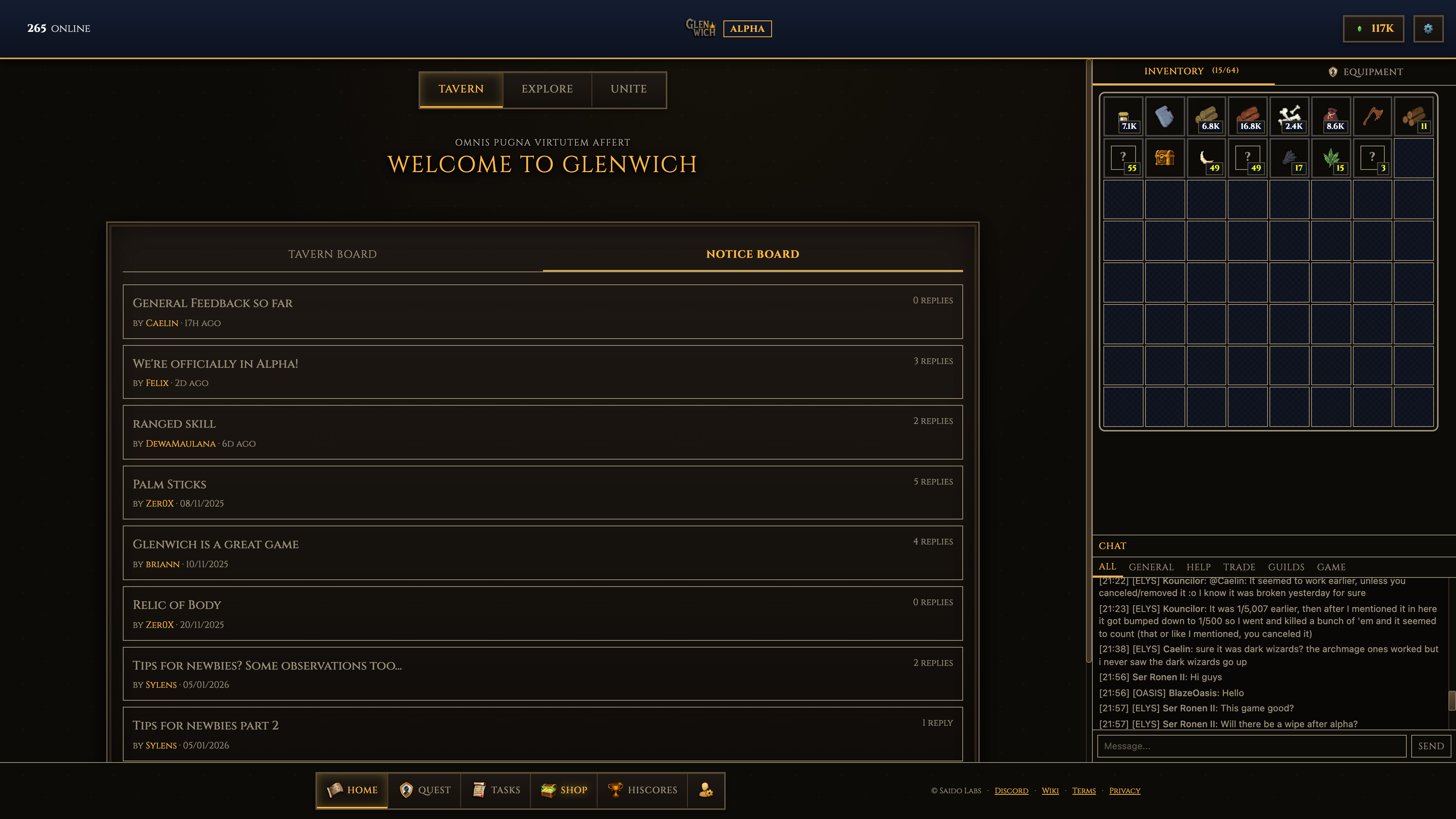 Glenwich Idle MMO