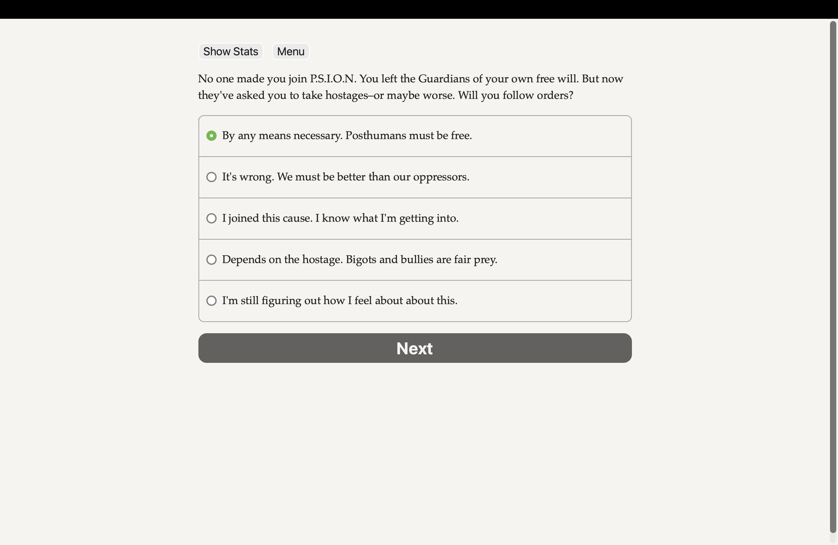 Posthuman: Guardians vs Psion