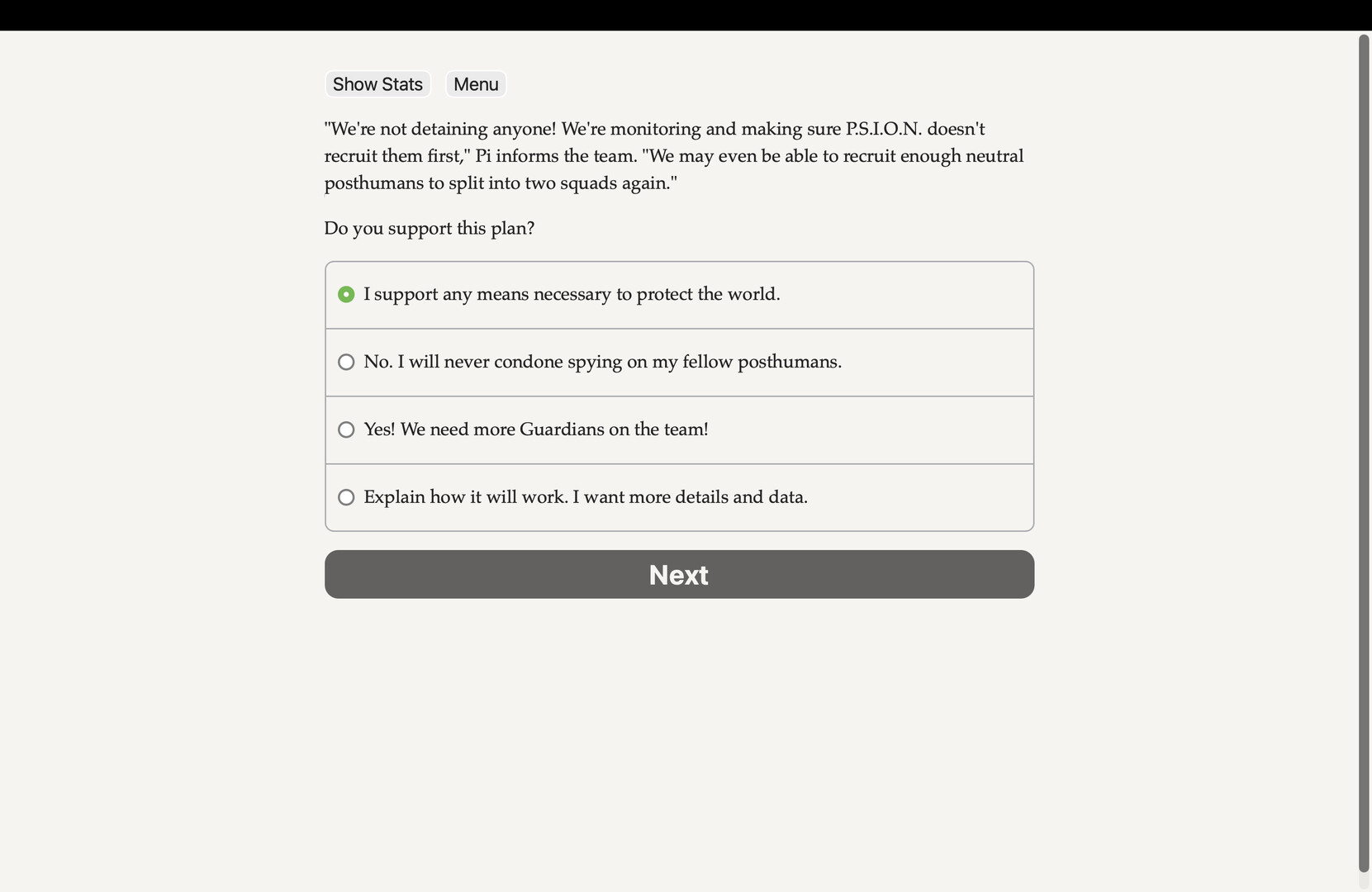 Posthuman: Guardians vs Psion