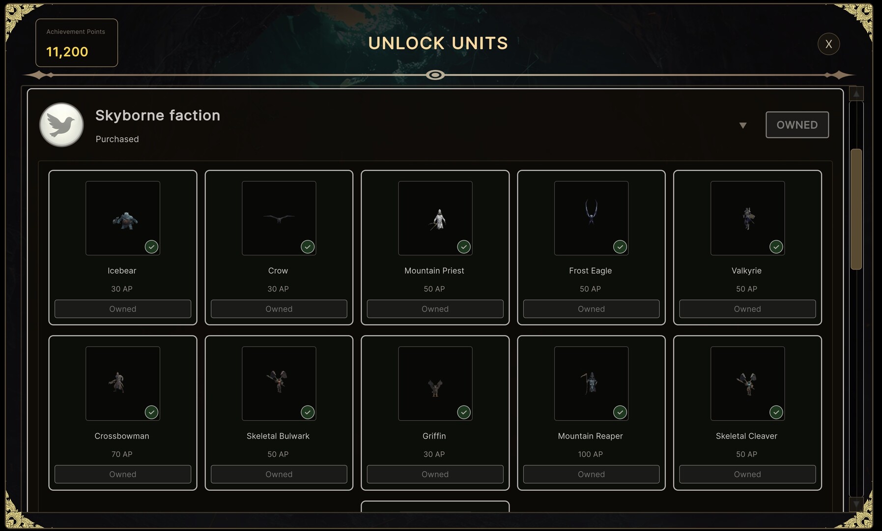 Age of Gods: Skyborne Faction