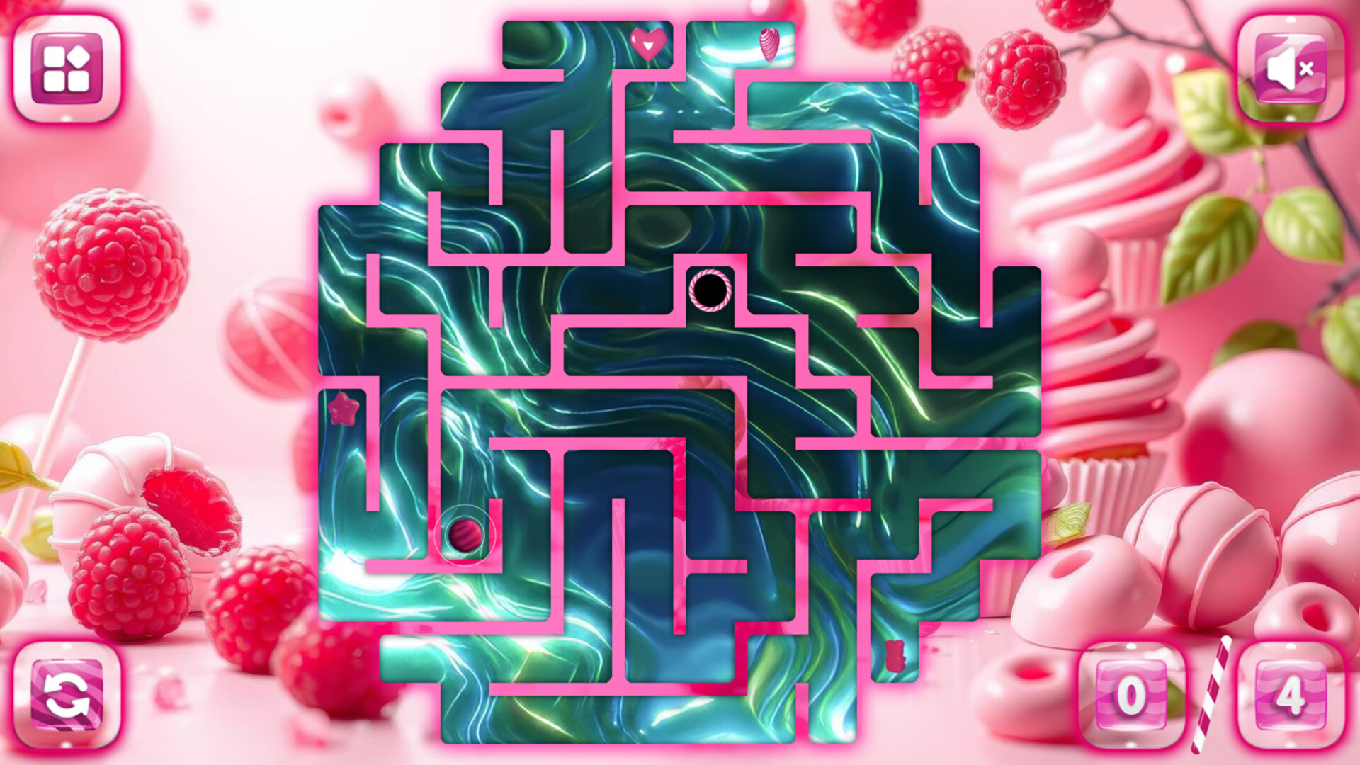 Sweetie Candy Maze: Pink Raspberry