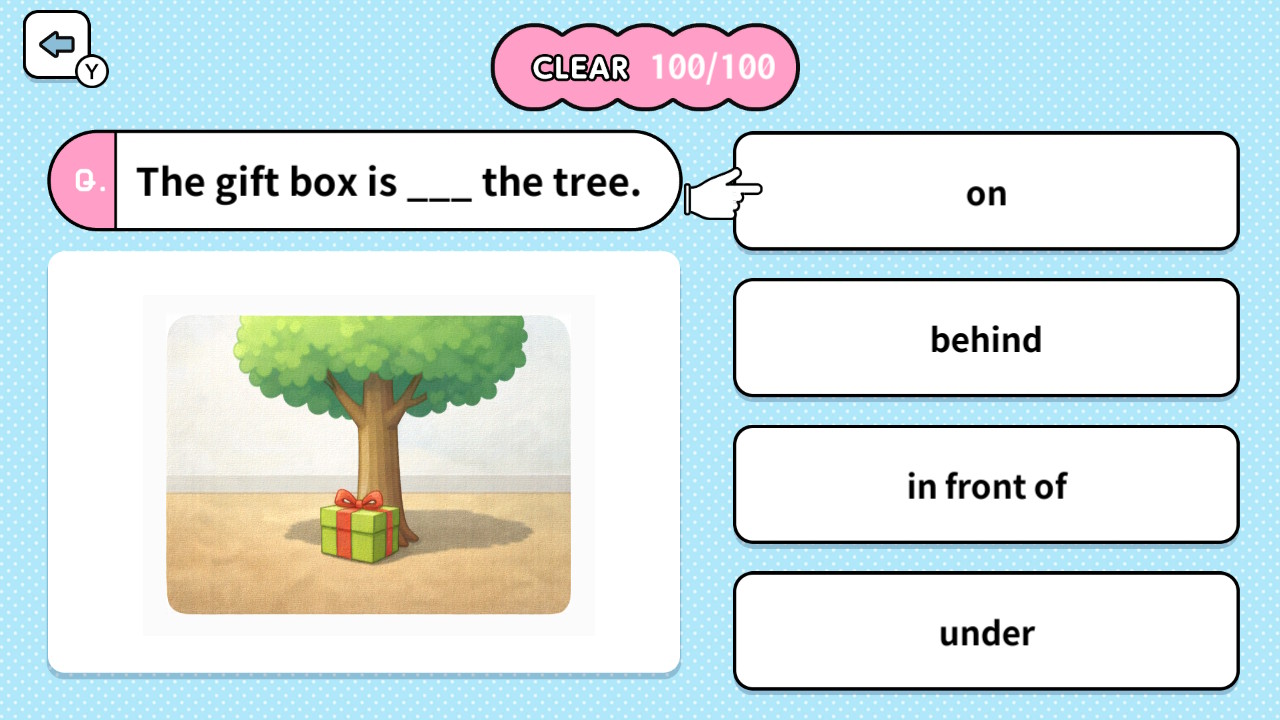 Learn with Illustrations! English Prepositions 4-Choice Quiz