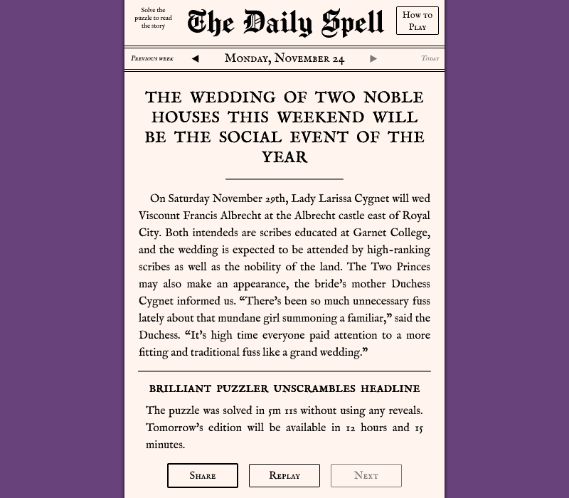 The Daily Spell