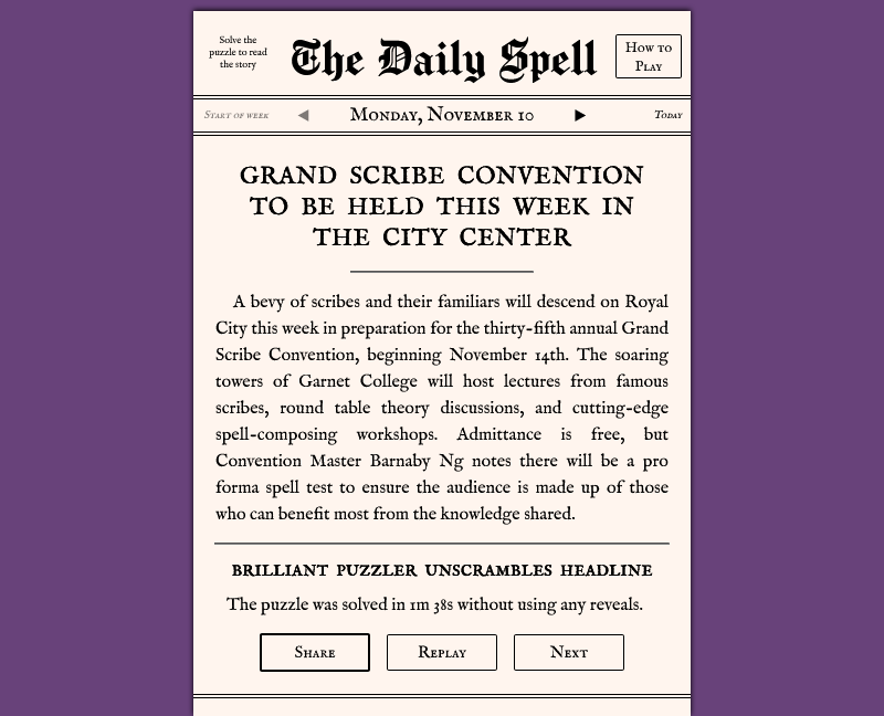 The Daily Spell