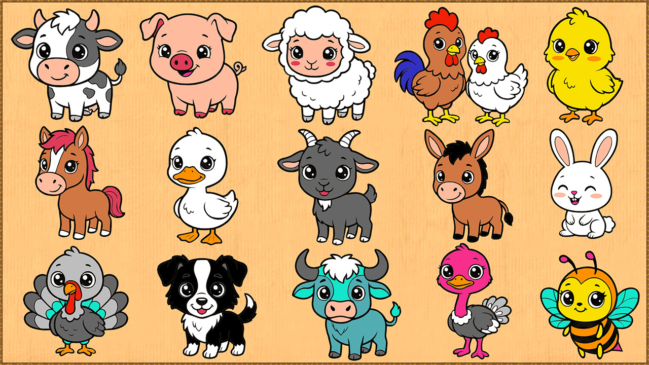 Crayon Farm Animals