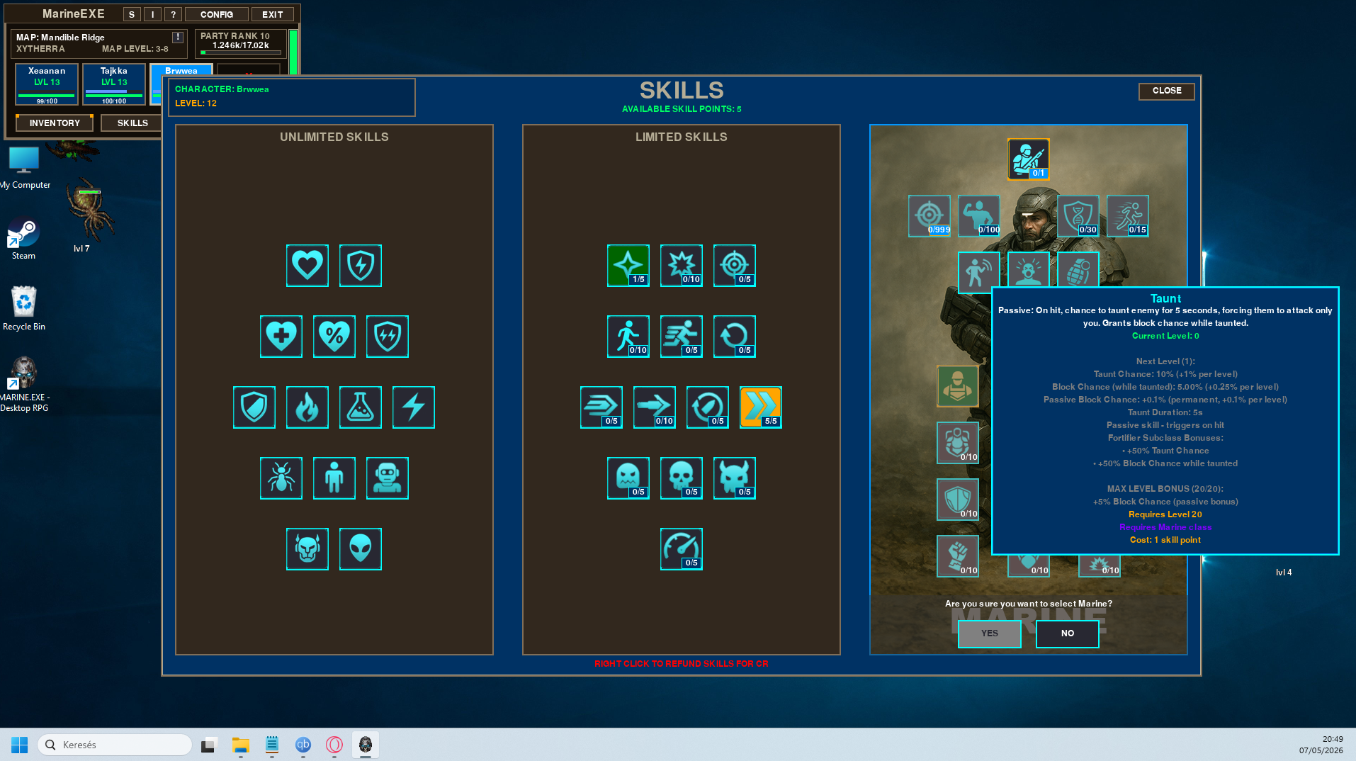 Marine.exe: Desktop RPG