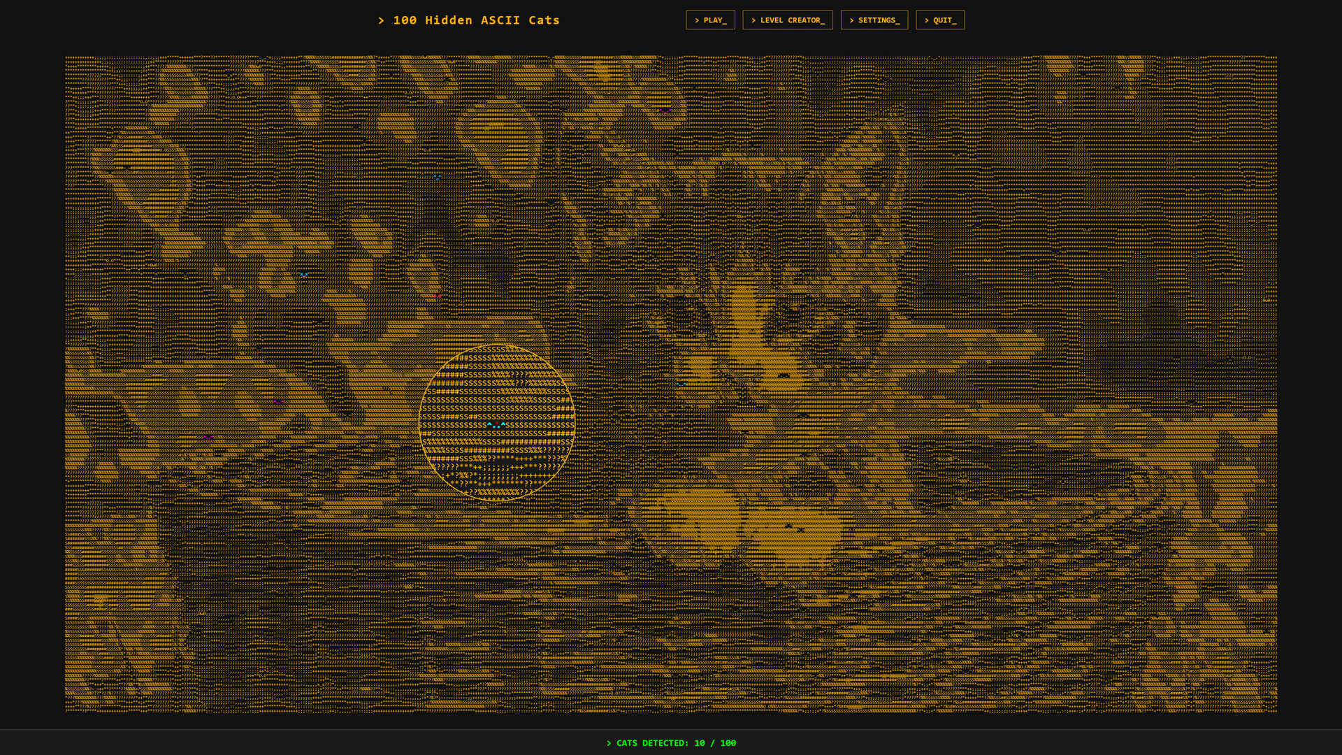 100 Hidden ASCII Cats