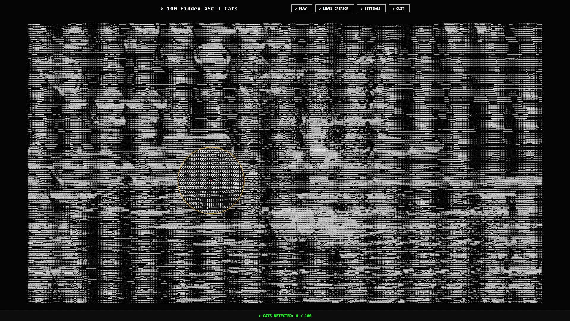 100 Hidden ASCII Cats