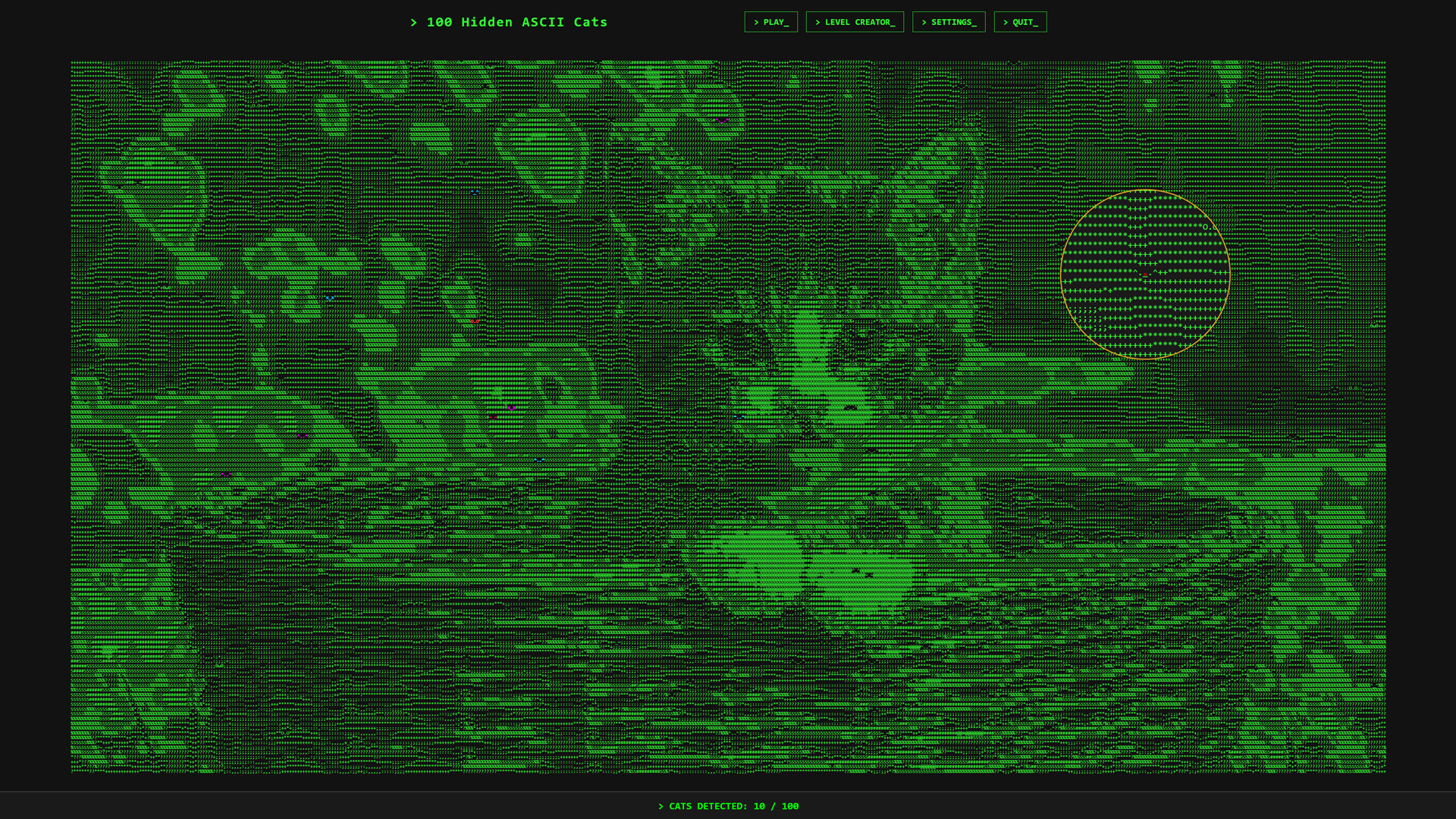 100 Hidden ASCII Cats