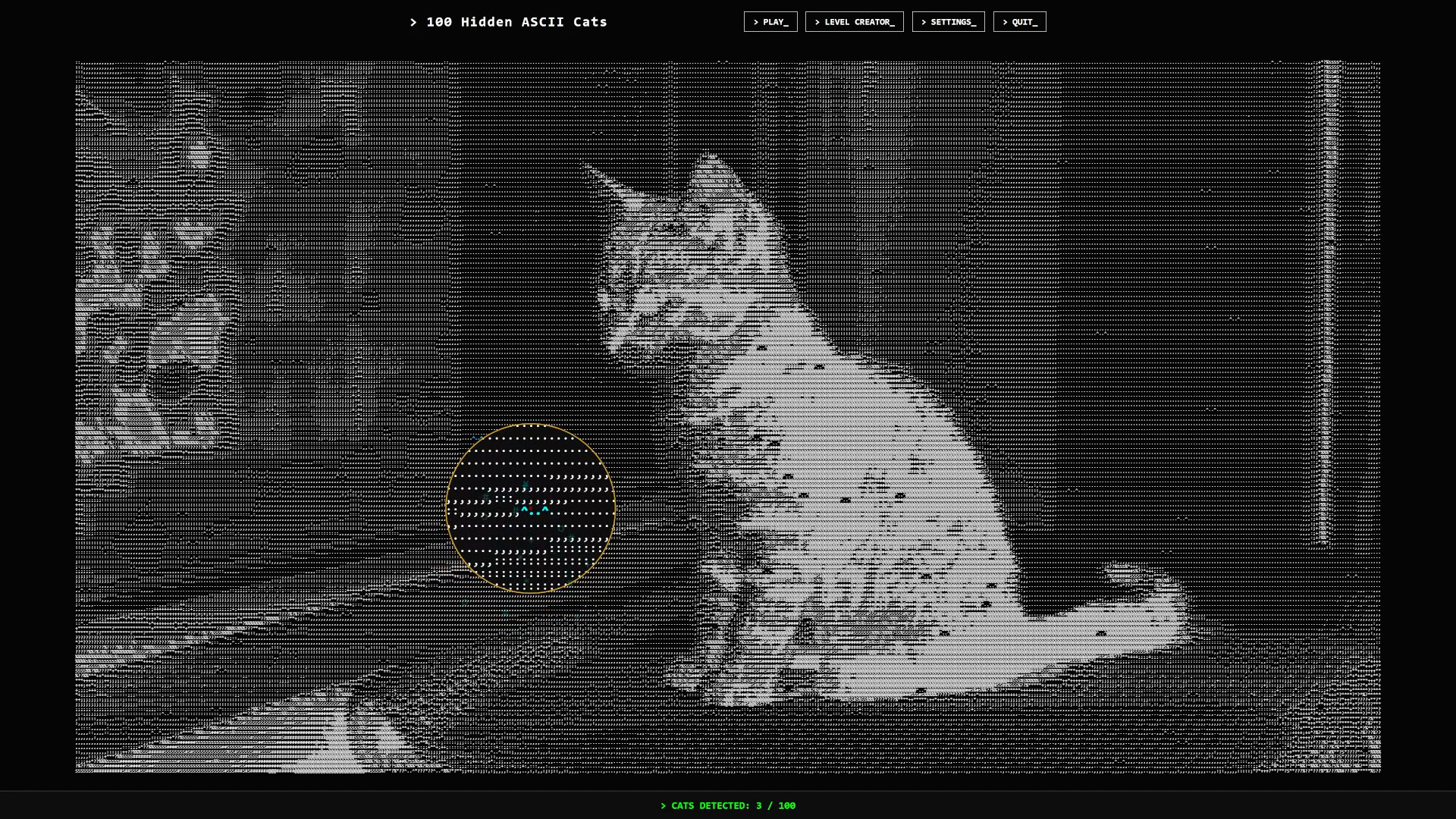 100 Hidden ASCII Cats