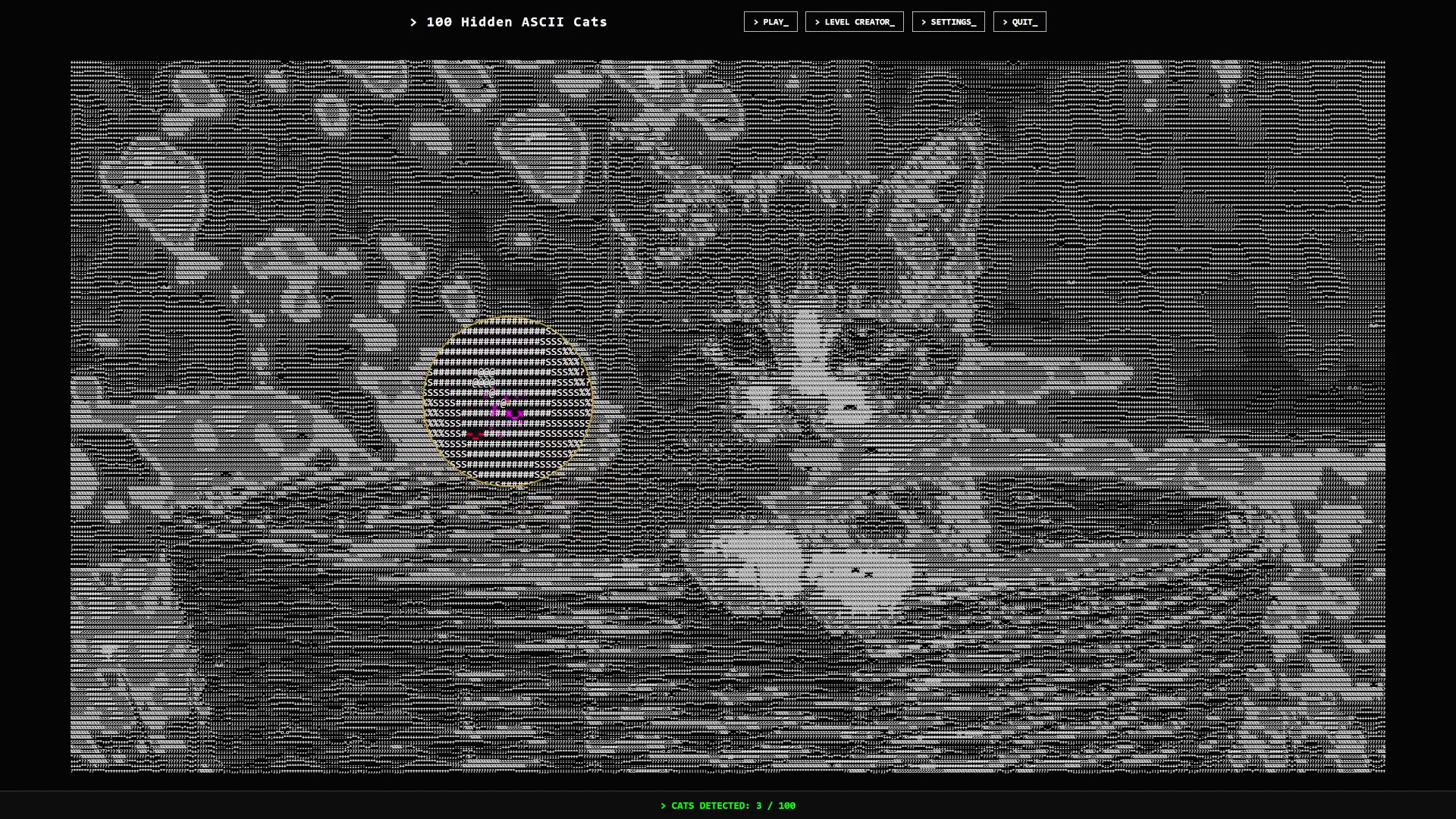 100 Hidden ASCII Cats