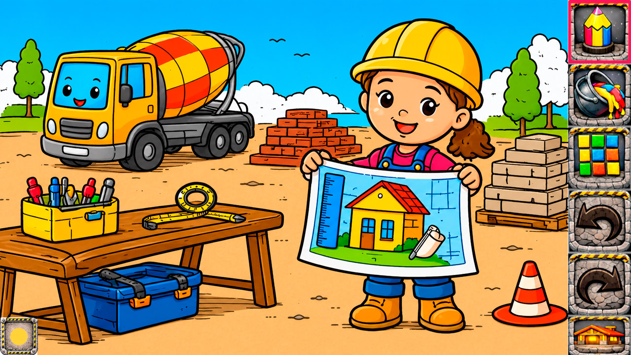 Tiny Builders Coloring Book for Kids