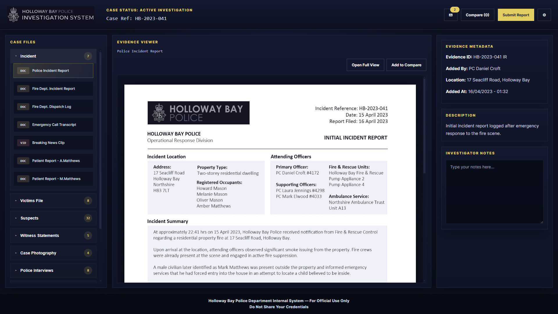 Ashes of Holloway Bay