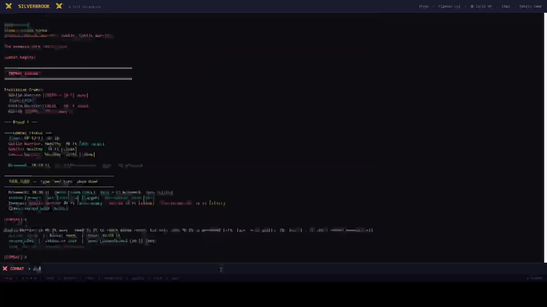 Silverbrook: a Text-Based RPG