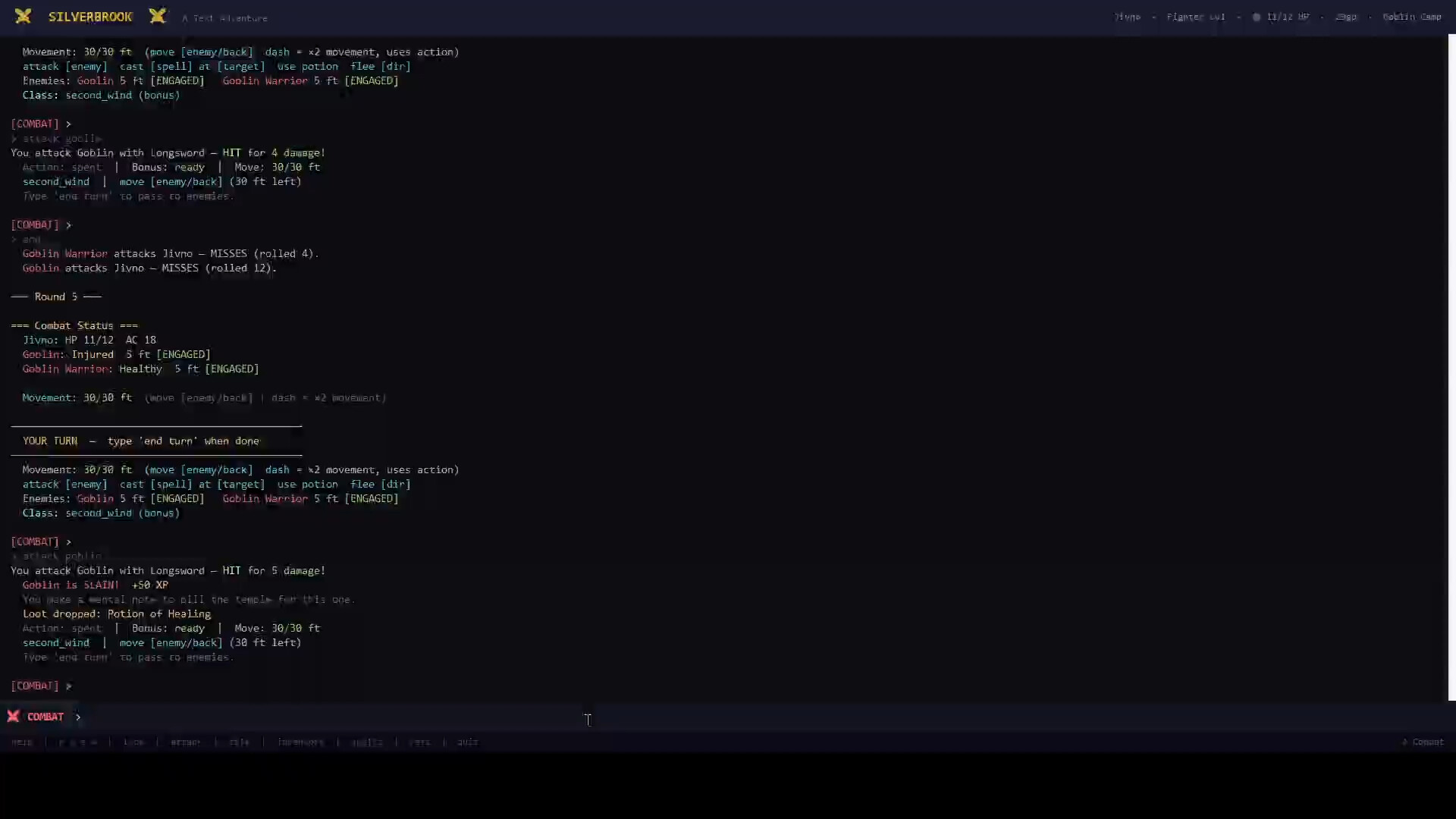 Silverbrook: a Text-Based RPG