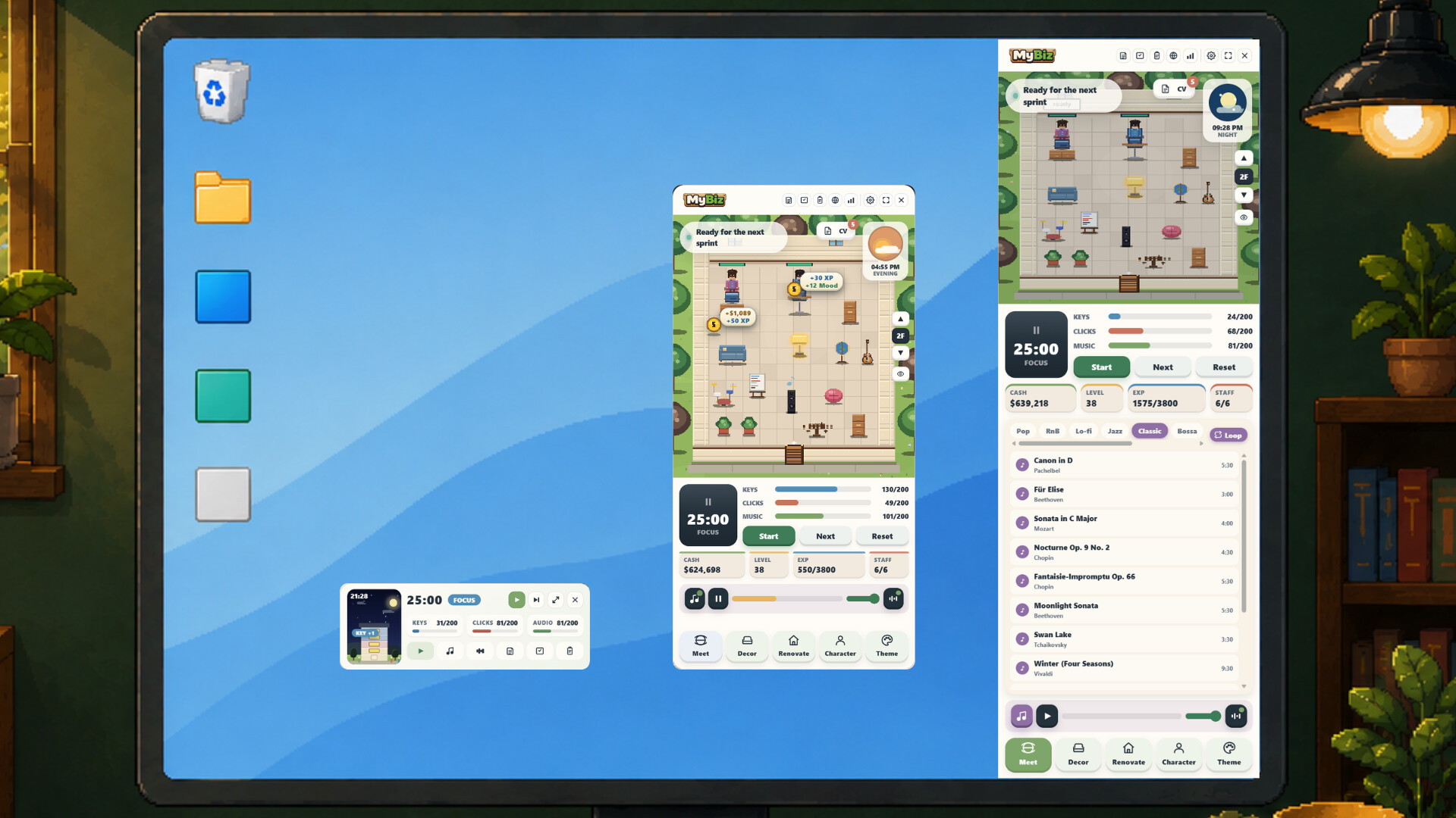 MyBiz: Pomodoro Desk Tycoon