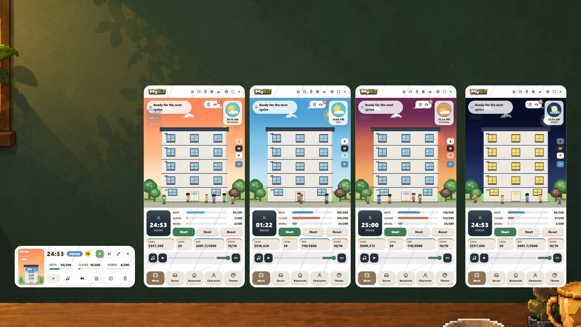 MyBiz: Pomodoro Desk Tycoon