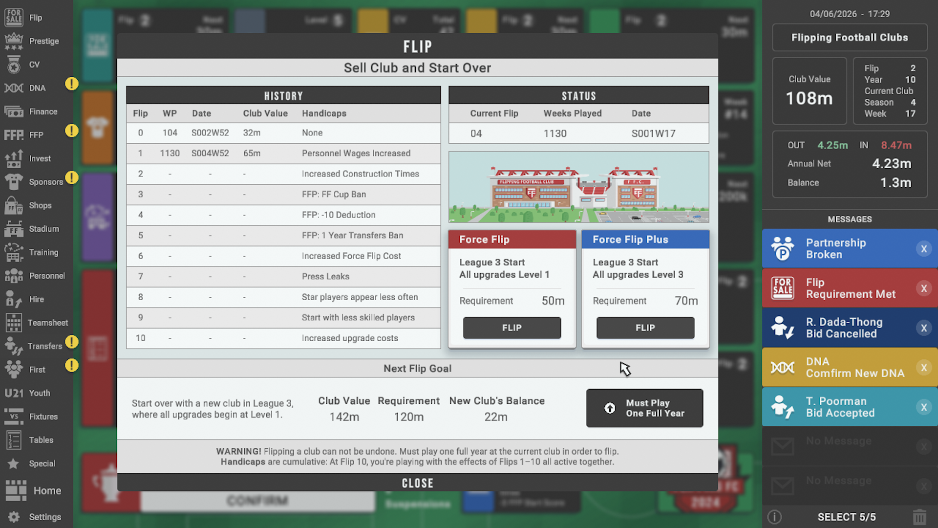 Flipping Football Clubs