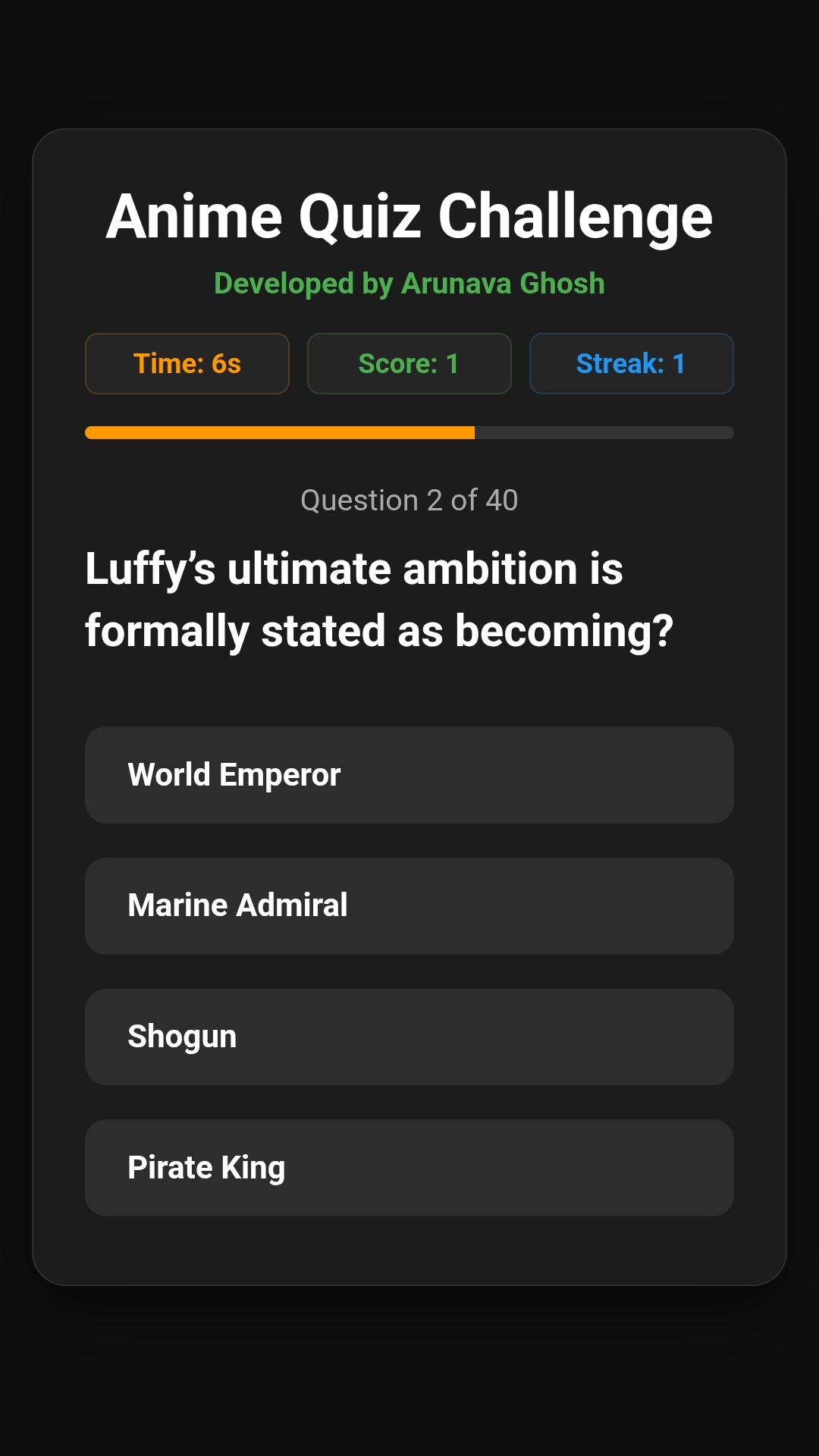 Anime Quiz Challenge