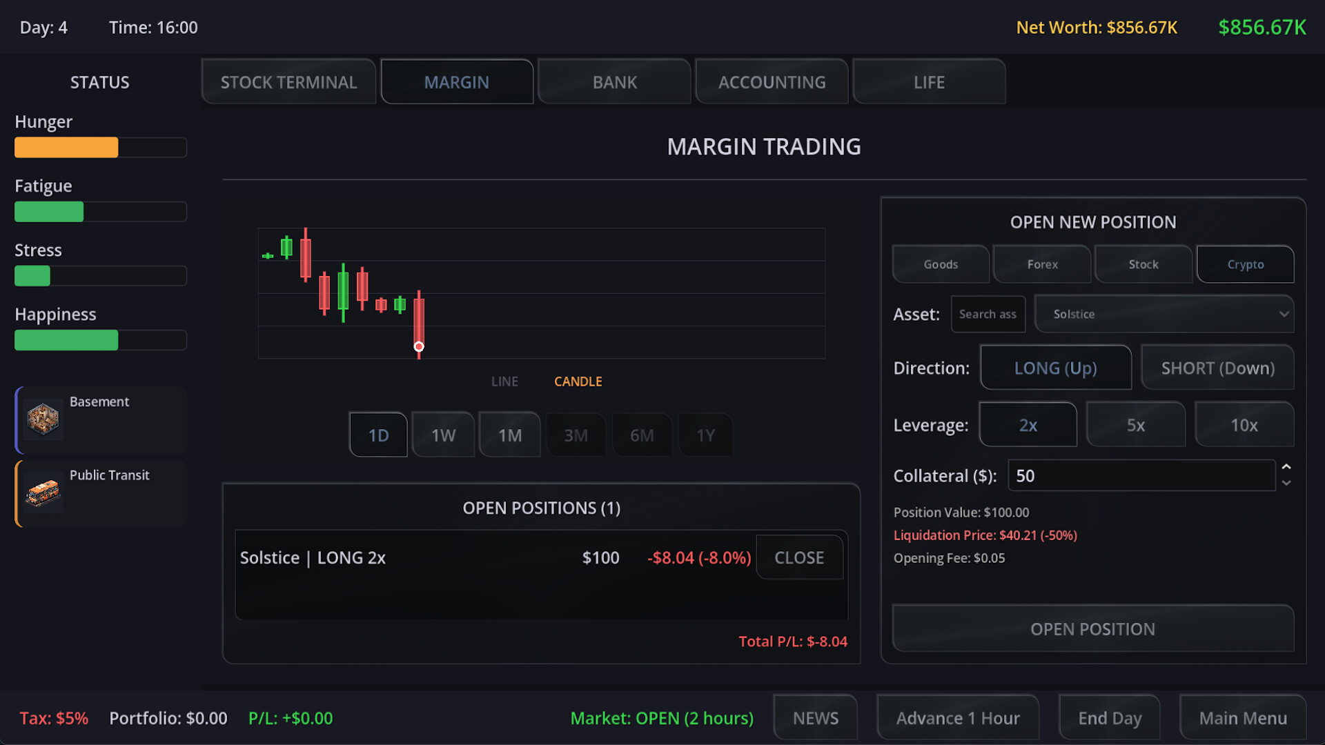 Neo Capitalist: Stock Market Survival Simulator