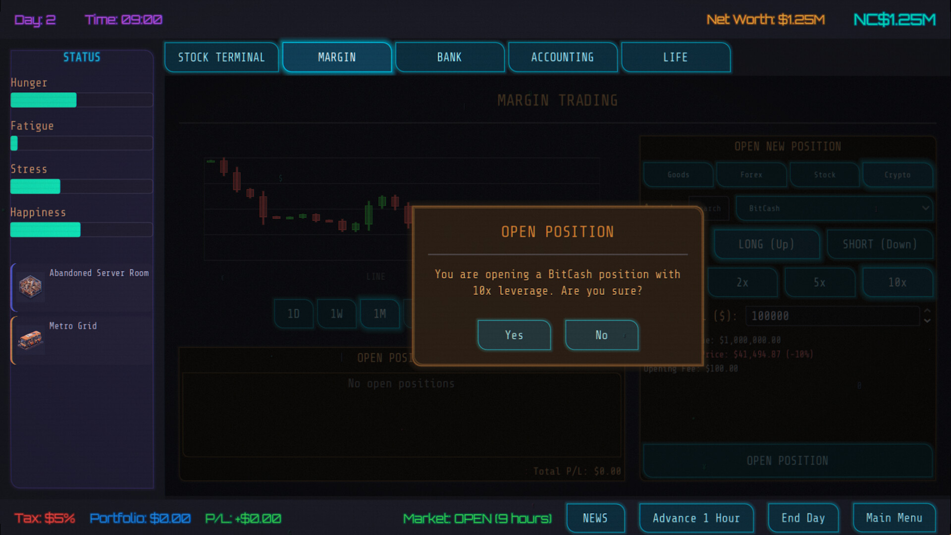 Neo Capitalist: Stock Market Survival Simulator