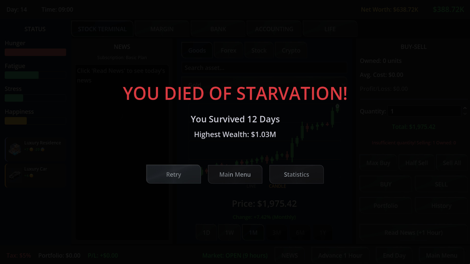 Neo Capitalist: Stock Market Survival Simulator
