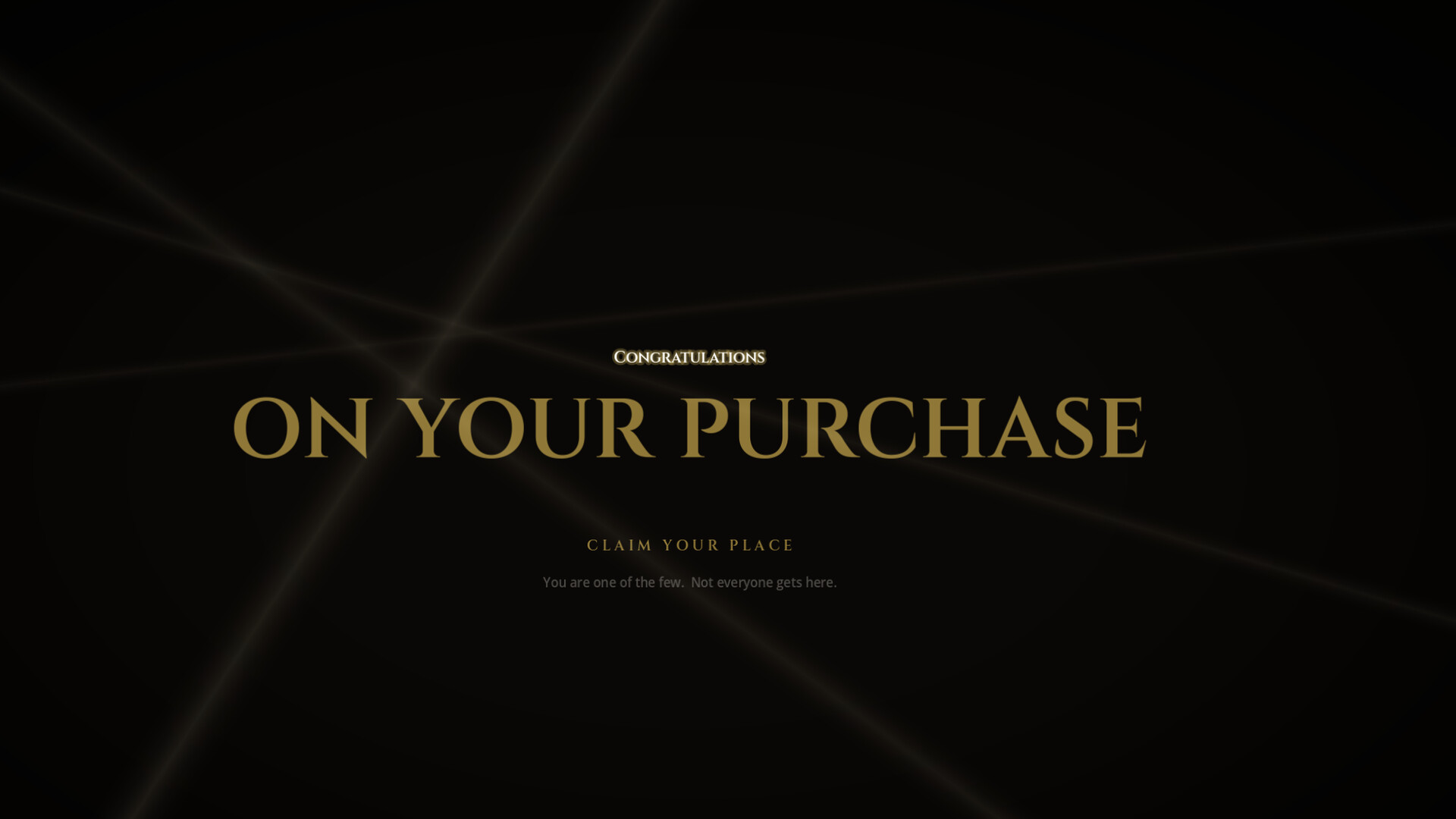 Congratulations On Your Purchase