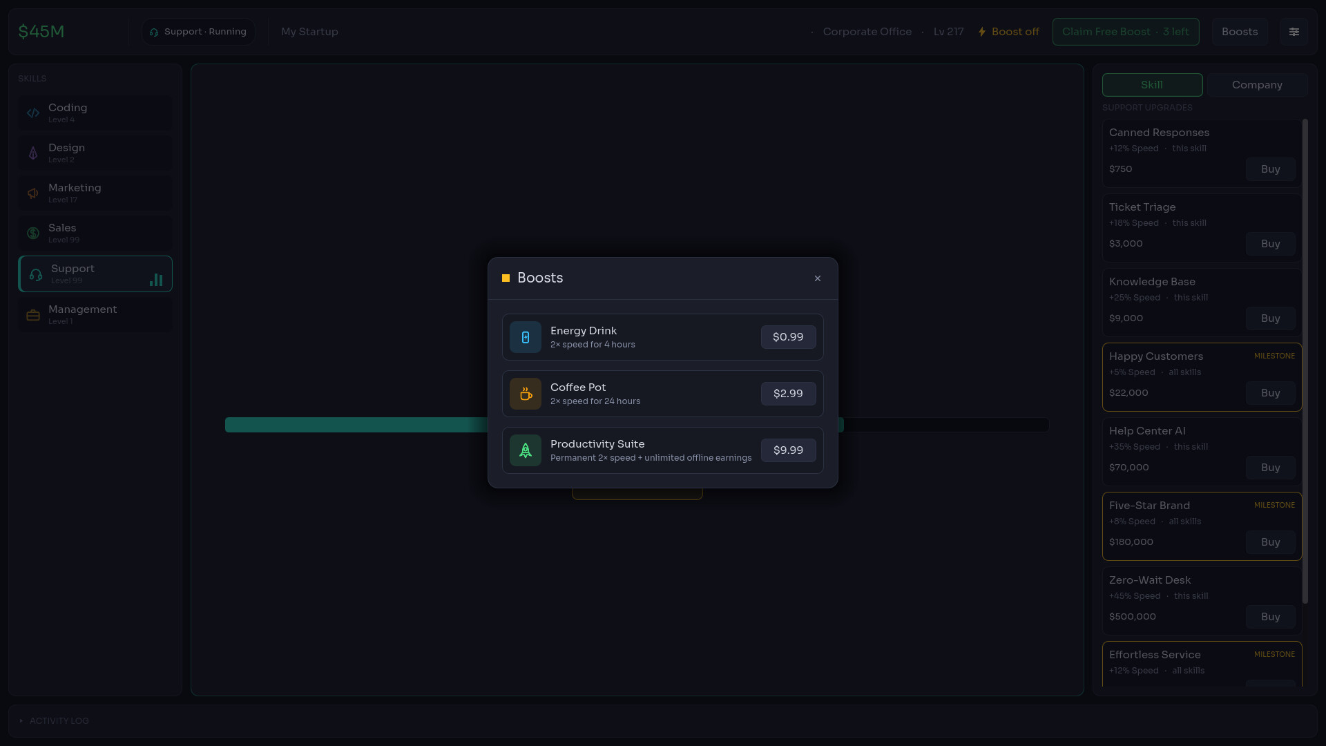 Idle Startup